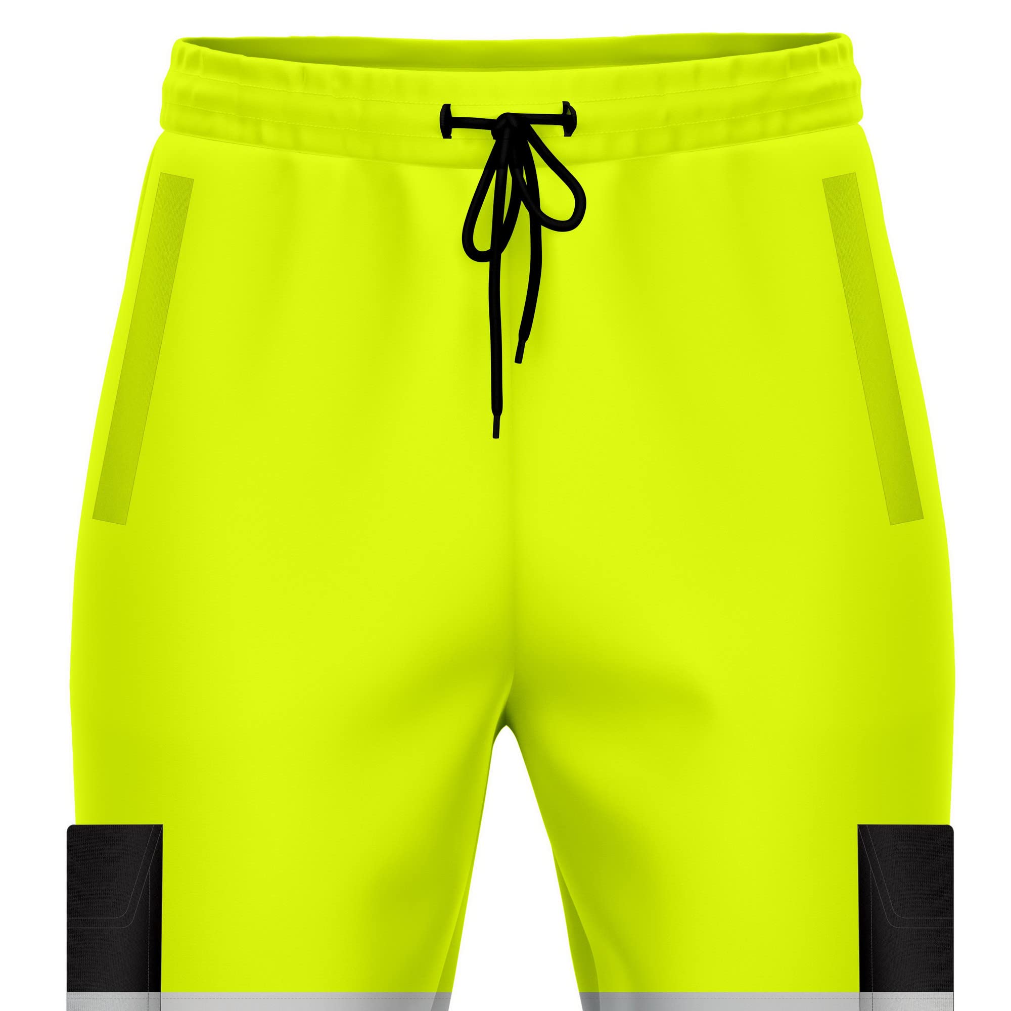 mymixtrendz Pantaloni da jogging da uomo ad alta visibilità, bicolore, con risvolto riflettente