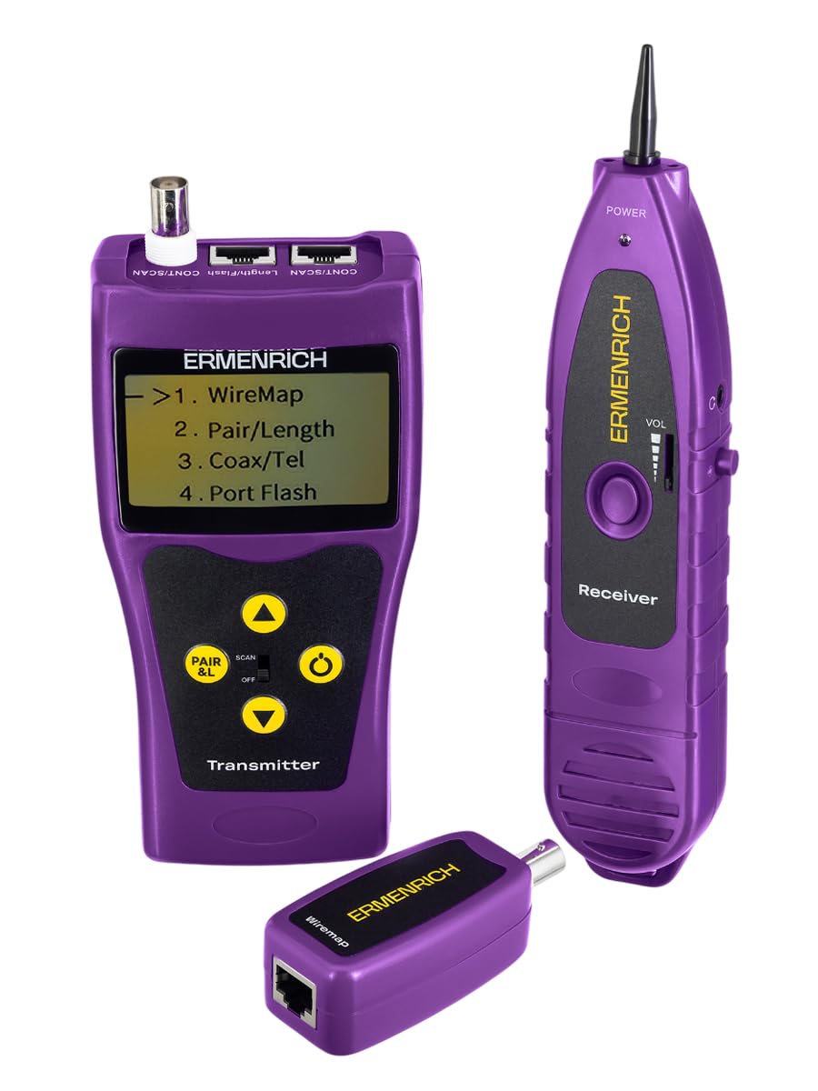 NetGeeks NP30 Tester per Cavi di Rete Test Lunghezza del Cavo | Testa Linee Telefoniche con Porta Flash 350m per LAN RJ45/RJ11Tracker CAT5E CAT6 CAT6A CAT7 Trova Interruzioni Cortocircuiti