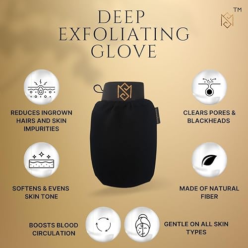 Miniatura 8 de MoroccanSource - Guantes exfoliantes para el cuerpo, removedor de piel muerta, guante de ducha para limpieza de piel muerta y limpieza profunda de