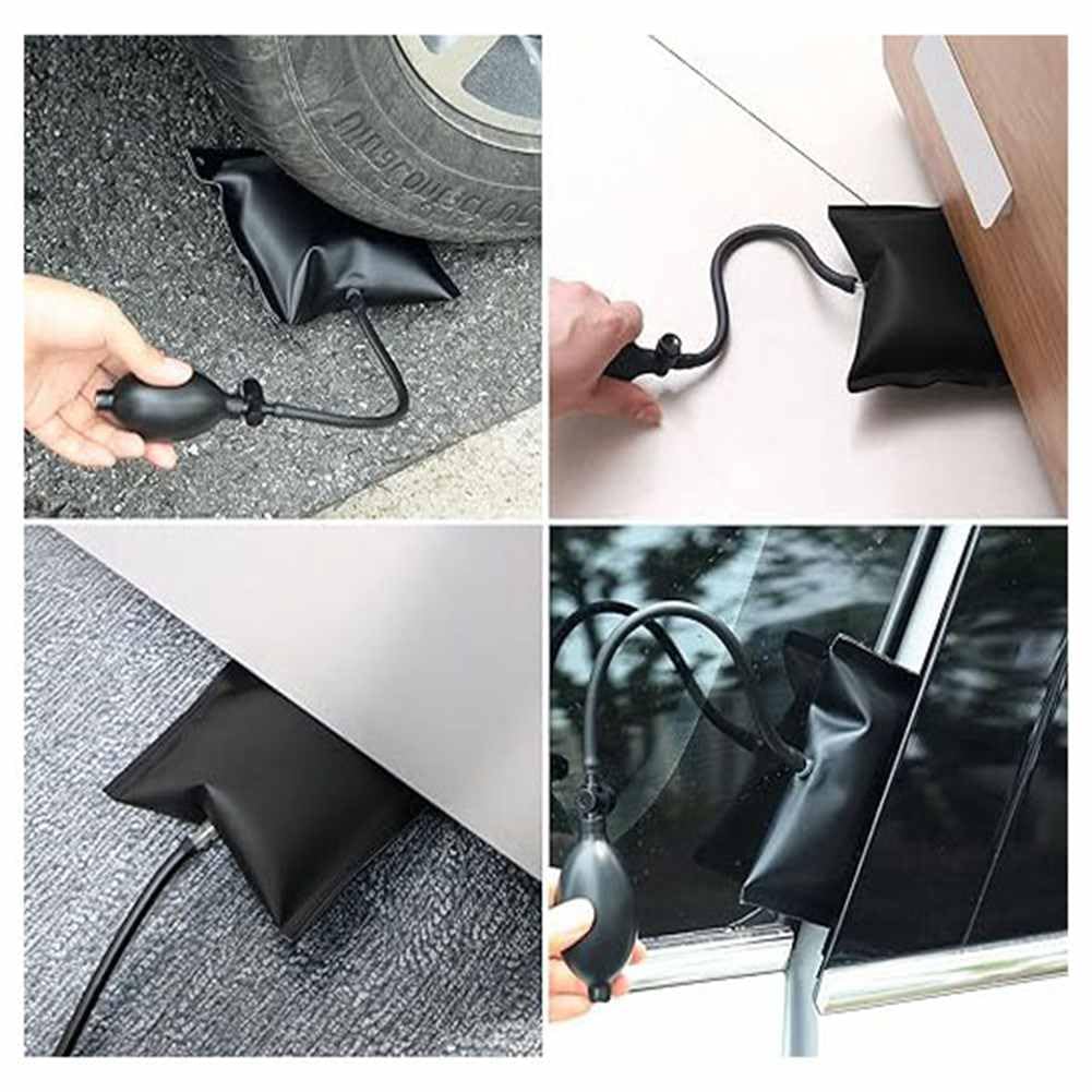 4 Stück Montagekissen Klein Rechteckig Luftkissenheber Air Pump Wedge Auto Fenster Hebekissen Spreizkissen Belastung bis 200kg Pumpkissen für Fenster Installation Auto-Reparatur Schwarz2#