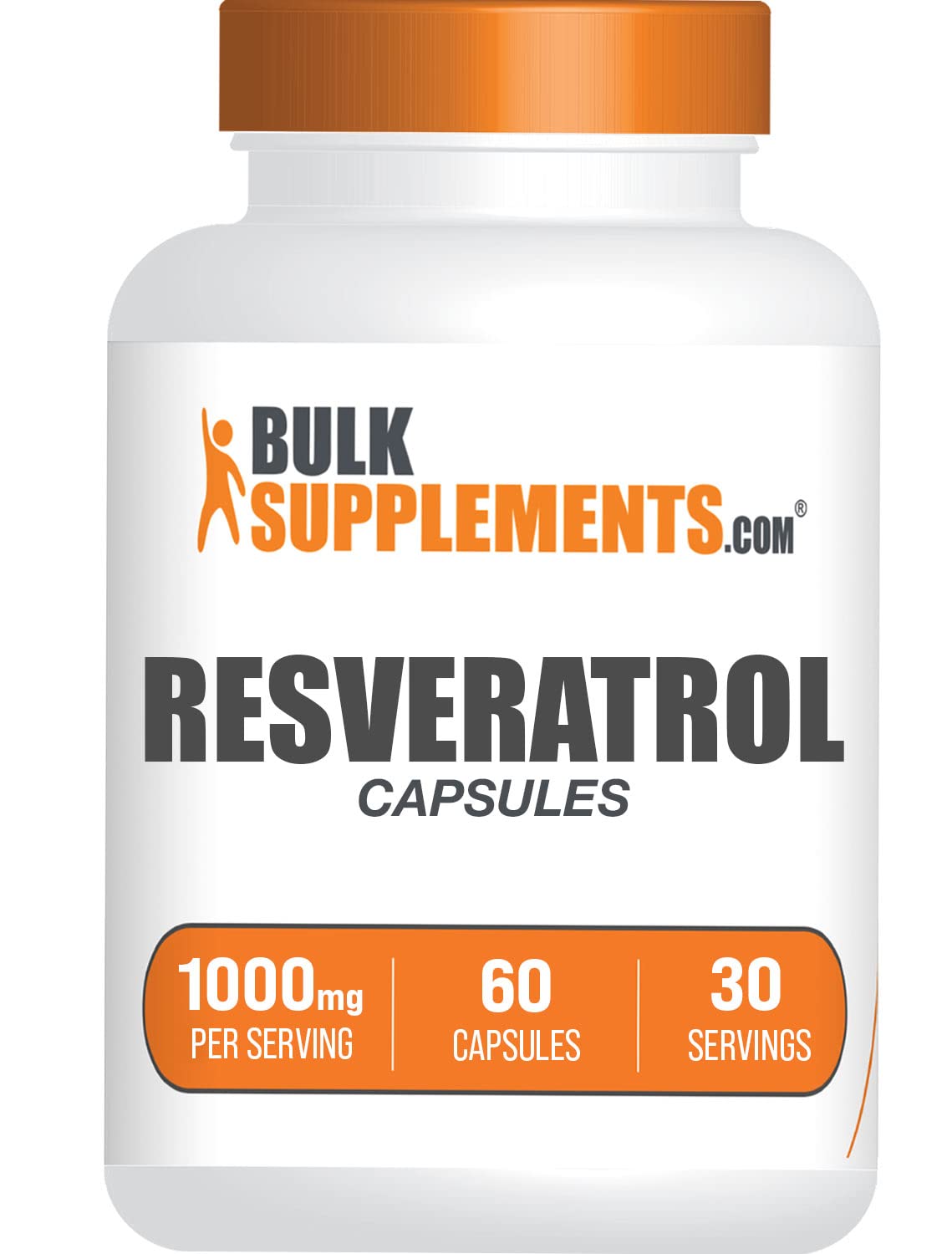 BulkSupplements.com Resveratrol Capsules - Resveratrol Supplement, Polygonum Cuspidatum, Resveratrol 1000mg - Antioxidants Supplement, Resveratrol Pills - 2 Capsules per Serving, 60 Capsules 60 Count (Pack of 1)