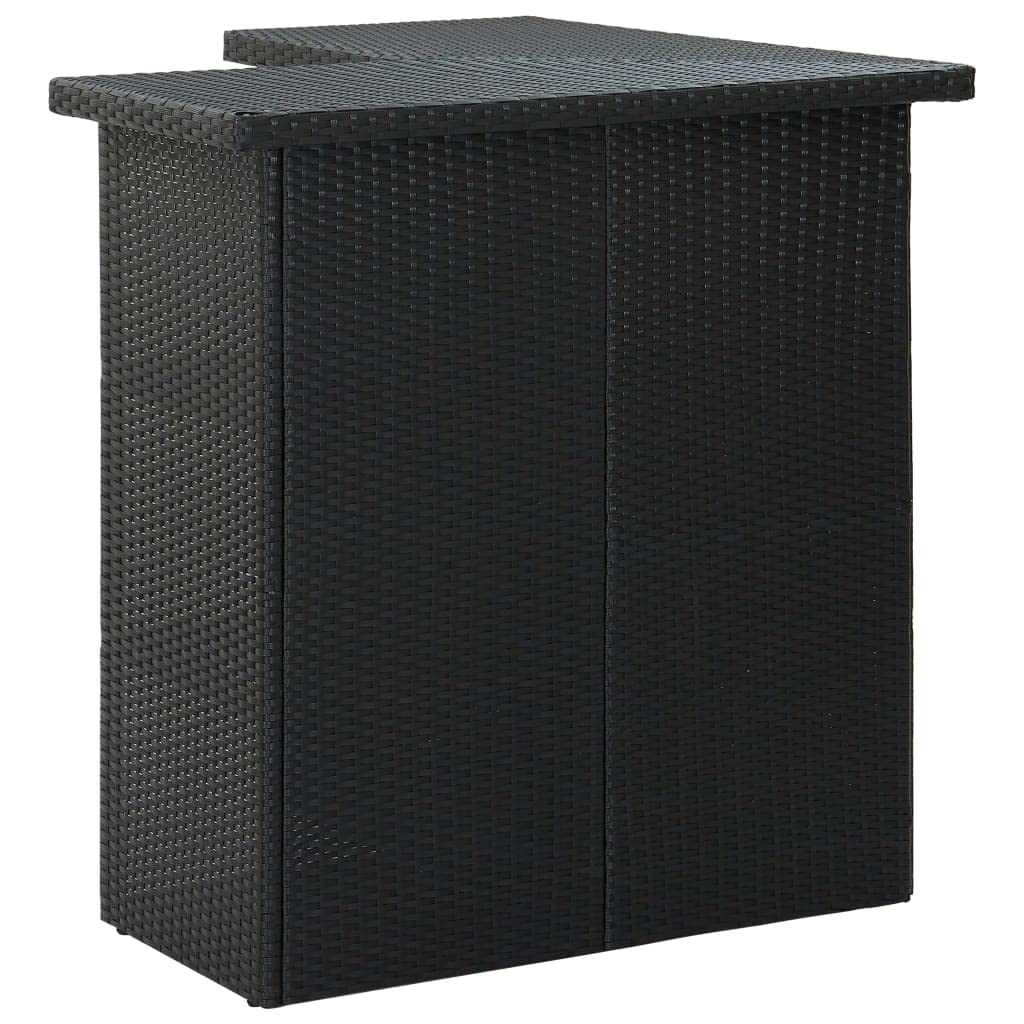 Ensemble de bar de jardin 8 pièces avec coussins en polyrotin noir, ensemble de meubles de jardin, salle à manger d'extérieur pour repas confortables en plein air