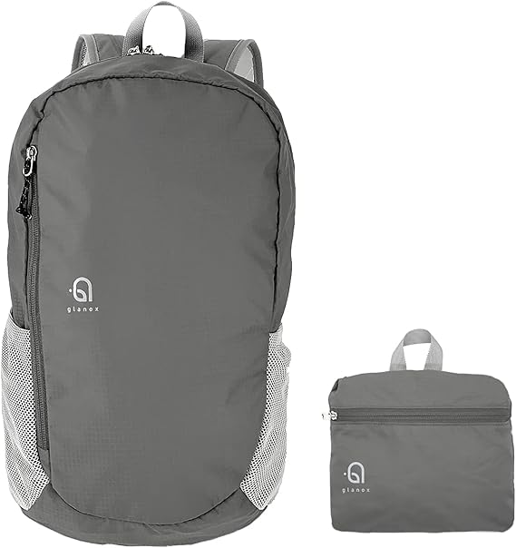 Amazon Co Jp Glanox 畳んで持ち運べるモバイルリュック Mobago モバゴ 折りたたみリュック バックパック リュックサック リュック 軽量 メンズ レディース 30l グレー シューズ バッグ