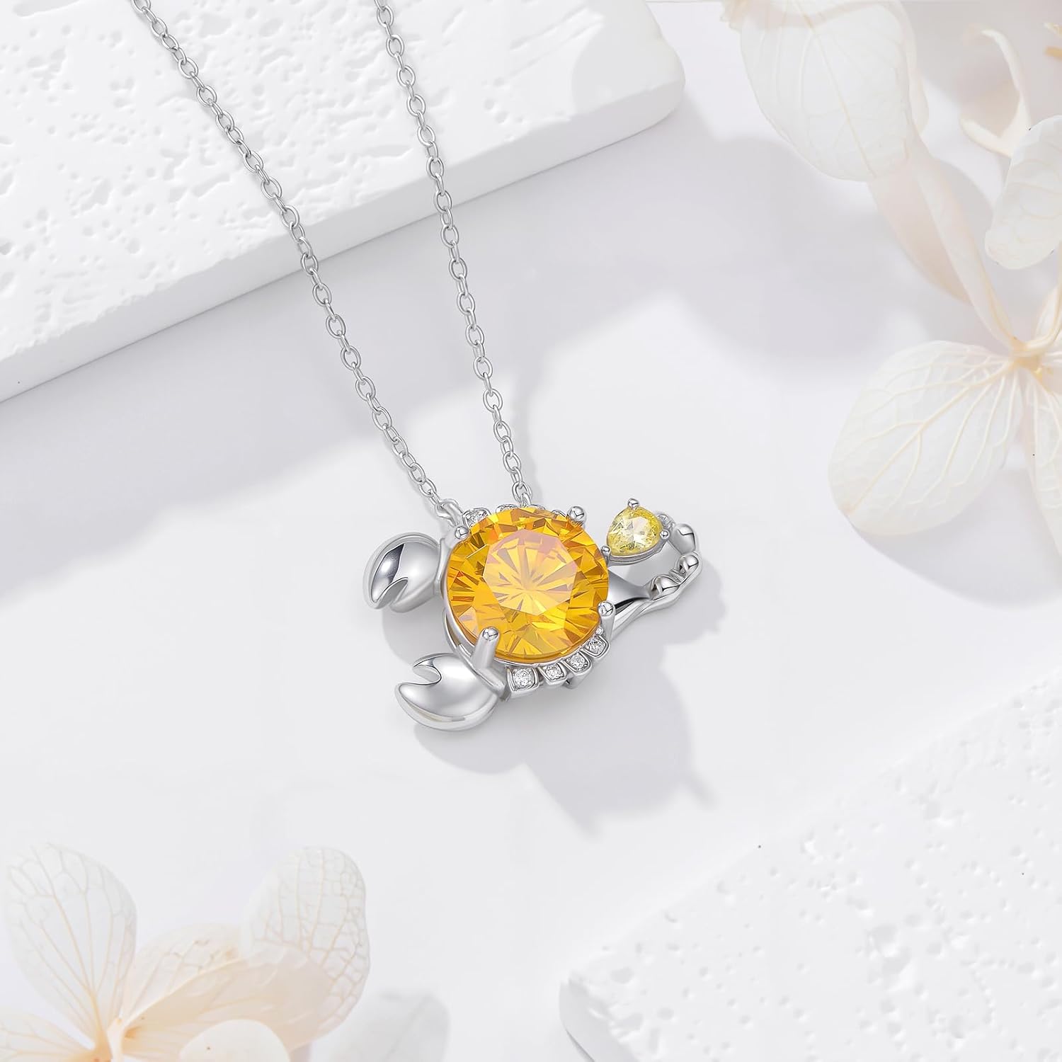 Cute Constellation Necklace 925 Sterling Silver Cartoon Zodiac Birthstone Pendant for Women - Image 2