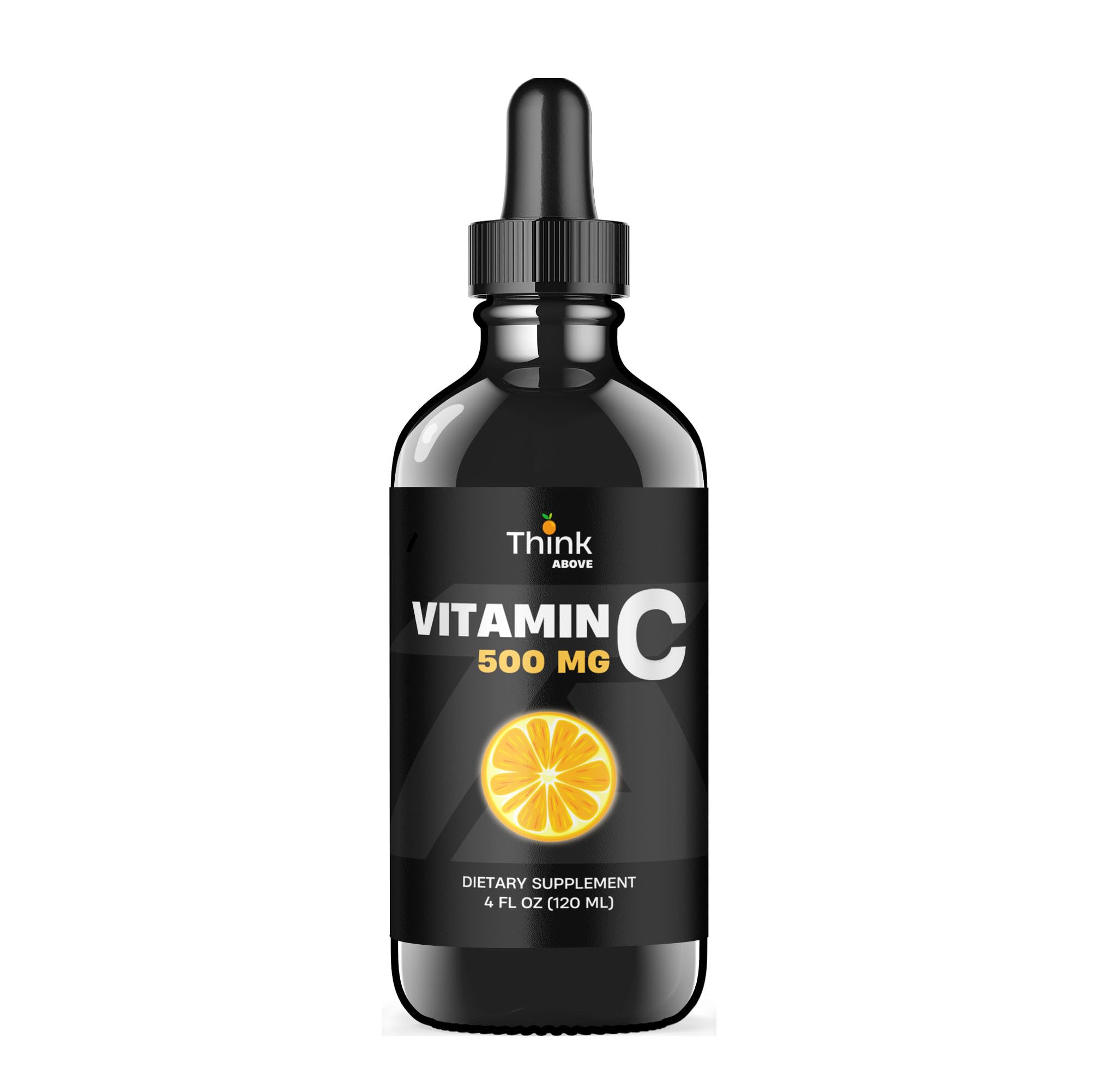 High Potency Liquid Vitamin C Drops – 500 mg Immune Support Supplement for Adults & Kids – Easy Absorption, 4 fl oz (120 ml) Vitamin C Liquid Formula