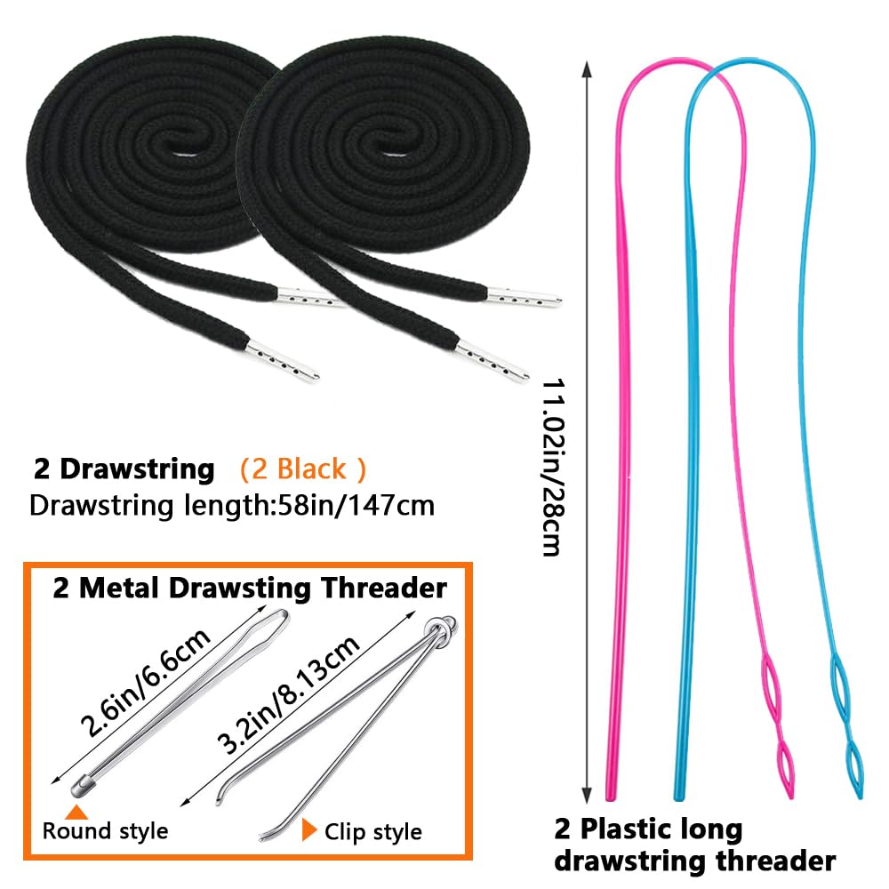 Hoodie String Replacement With Easy Threader 4-Pack 53 Inch Replacement ...