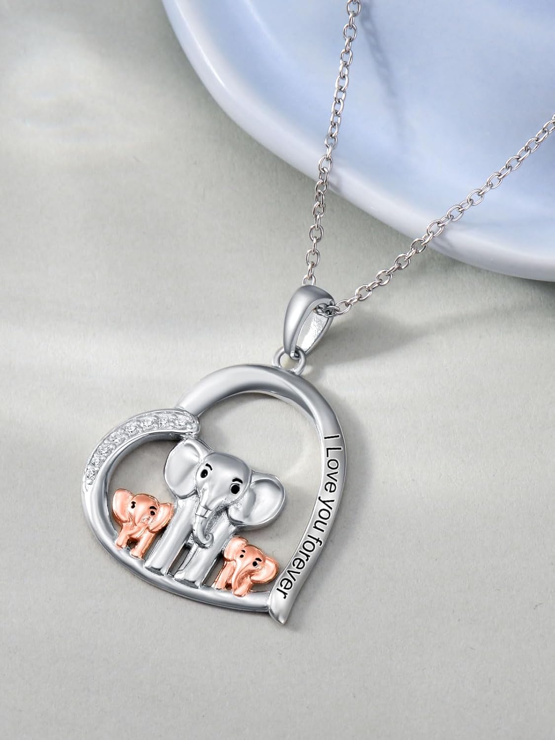 Mom Necklace 925 Sterling Silver Mama Elephant/Sloth/Wolf/Bear Pendant Necklace with 1-5 Cubs Mothers Day Gifts Jewelry for Women - Image 3
