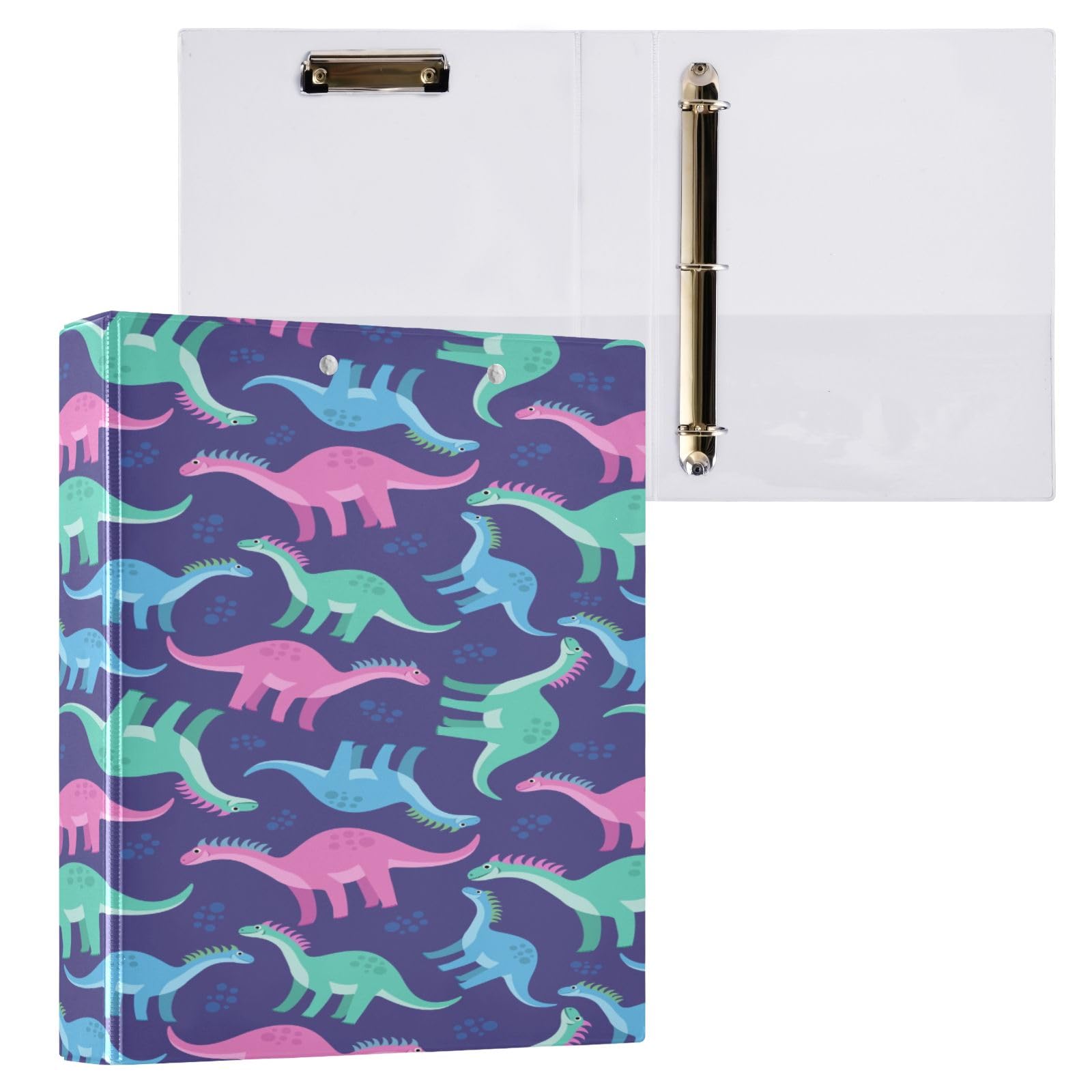Dino - Raccoglitori a 3 anelli senza cuciture, anelli rotondi da 3,8 cm, contiene 200 fogli, raccoglitori a 3 anelli con clip in metallo antiscivolo