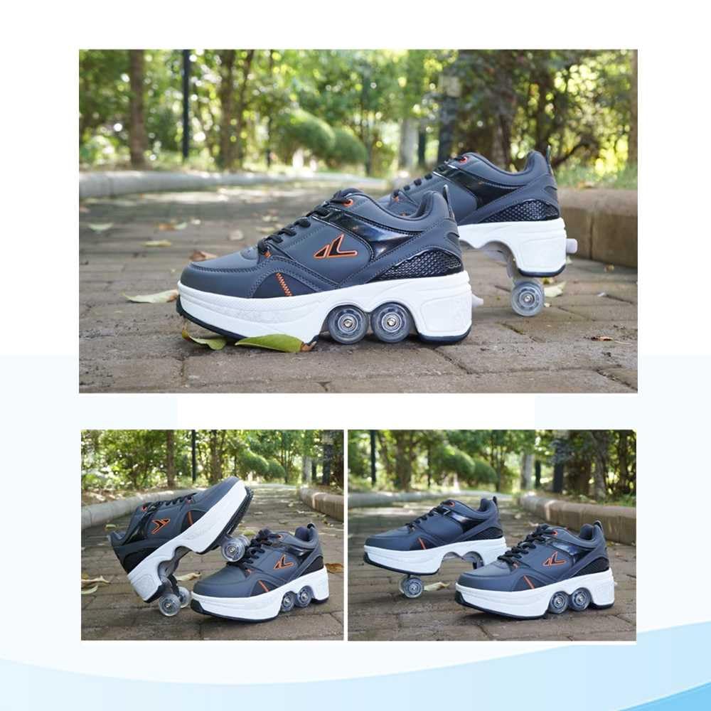 Patines 2 en 1 Retráctiles para Mujeres Y Jóvenes, Patines Ajustables para Caminar/Patinar