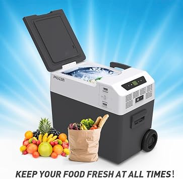 Portable Refrigerator Fridge Freezer, 50 Liters Car Refrigerator APP Control, 12V Cooler Refrigerator with LCD Display, Fast Cooling -7.6℉ ~50℉, for Car & Home Use