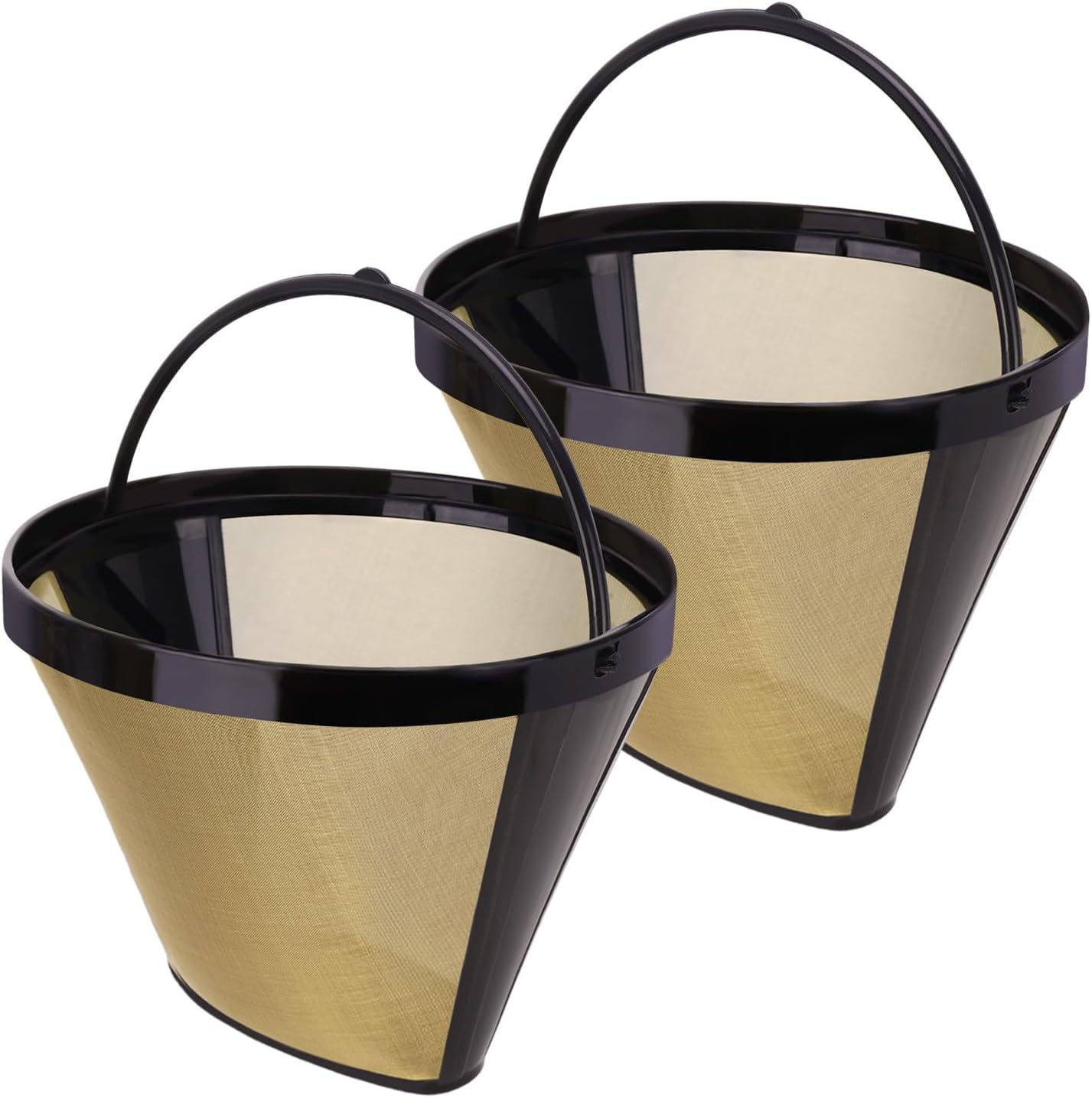 LIS ADORN Reusable #4 Cone Coffee Filter 2-Pack, Stainless Steel Permanent Filter for Cuisinart Ninja Mr Coffee Hamilton Beach, Dishwasher Safe Eco-Friendly Drip Coffee Replacement