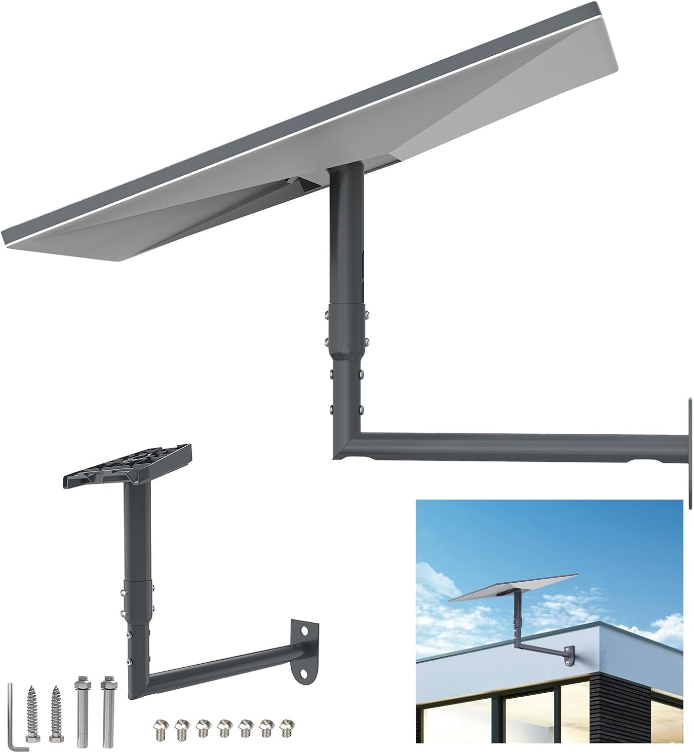 EDUP LOVE® Starlink Wall Mount for Starlink Standard 4, 4X, Gen 3, V4 Dish | Starlink Gen 3 V4 Dish Mount, 360° Adjustable Aluminum Roof / Wall / Pole Mount, Weatherproof Starlink Gen 3 Accessories