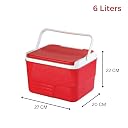 HRWIN 6 Liter Ice Box Cooler with Build – Leak Proof Lid and Heavy-Duty Insulation – Perfect for Picnic, Road Trips and Outdoor Adventures (1 Pcs) (Red) gallery image