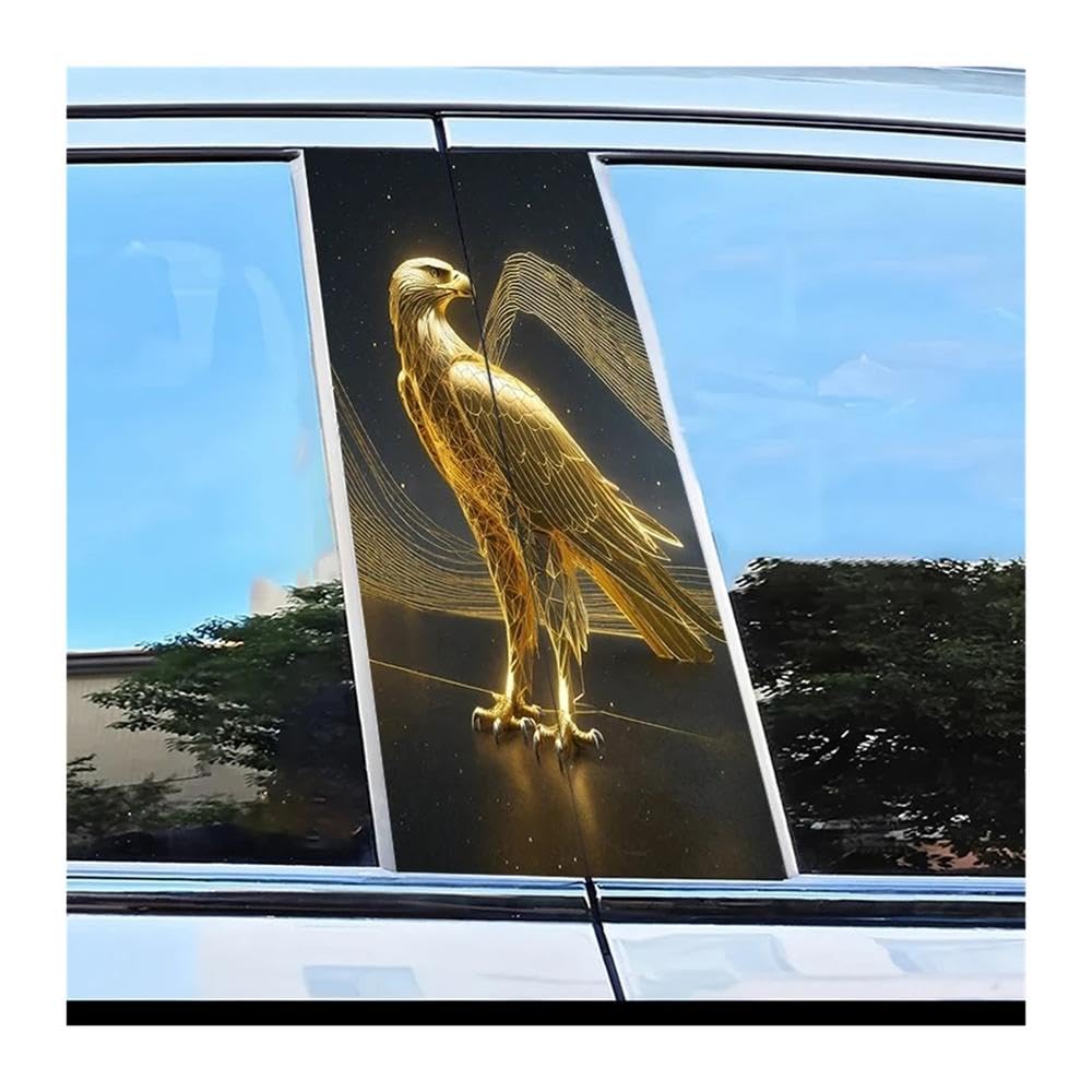 Car Parts 2pcs Car Center Column Decal Eagle Pattern Scratch Resistant Film