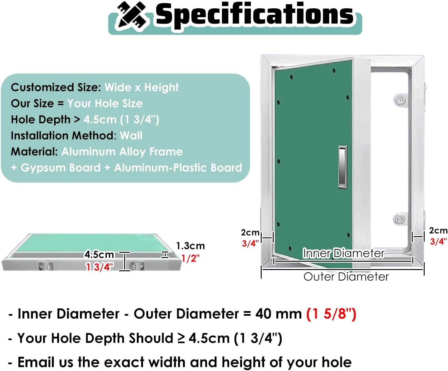 乾式壁用アクセスパネル 塗装可能な石膏ボードアクセスドア 壁検査ハッチ 埋め込み式配管電気ハッチ メーターボックス/サービス用(32 点検口 乾式壁用  屋根裏アクセスパネル、 ショッピングモール用配管配線検査用サービスドア、 塗装可能で施錠可能な電気石膏ボード ... 点検口 乾式壁用屋根裏アクセスパネル、 ショッピングモール用配管配線検査用サービスドア、 塗装可能で施錠可能な電気石膏ボードカバー(