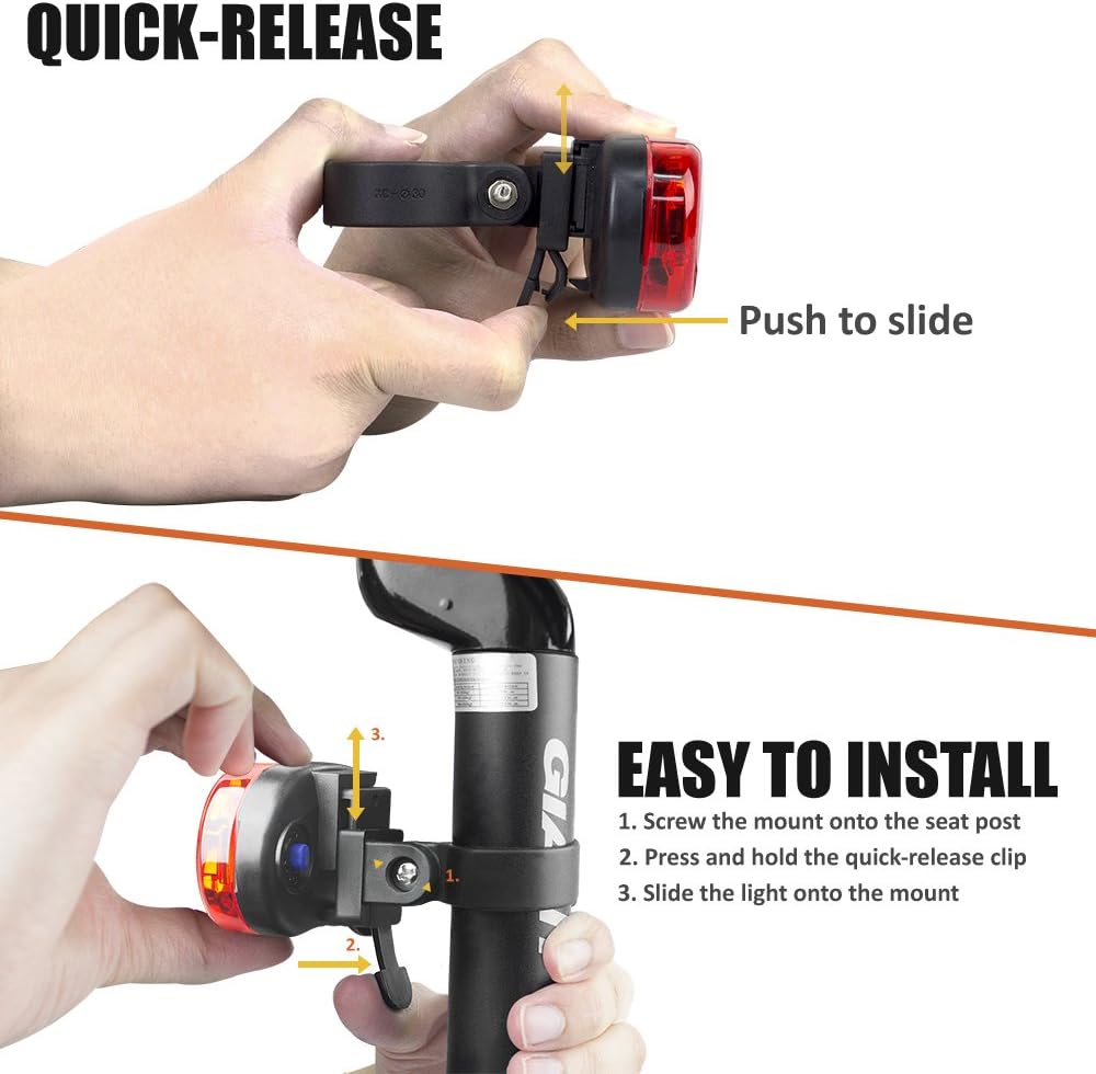 BV Bike Rear Light, Bicycle LED Taillight, Quick-Release, Weather Resistant, 1 Year Warranty, Easy to Install Cycling Safety Flashlight : Bike Taillights : Sports & Outdoors