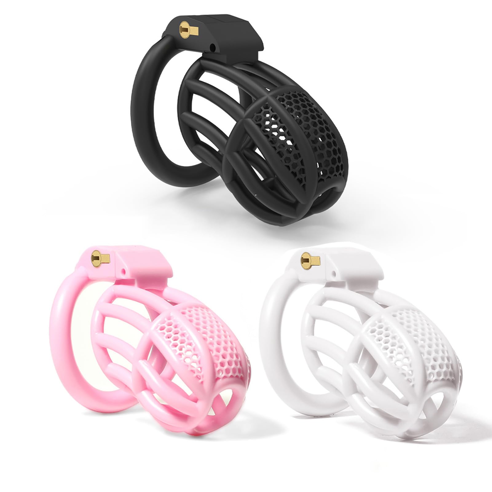 PInk Chastity Cage Uomo Gabbia Pene Sissy Cintura Di Castità Maschile Cock Cage Erotitici Sexy Per Coppie (Black)
