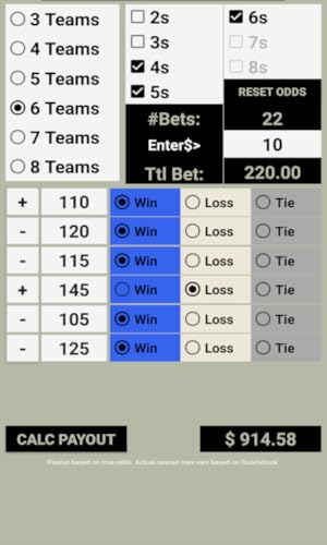 Round Robin Bet Calculator