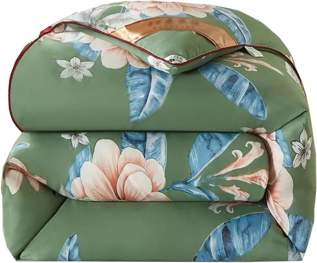 3D Flower Printed Down Comforter Duvet Warm Soft Duvet Down Blankets Bed Winter Quilted Blanket Comforter(220 * 240CM 4KG)