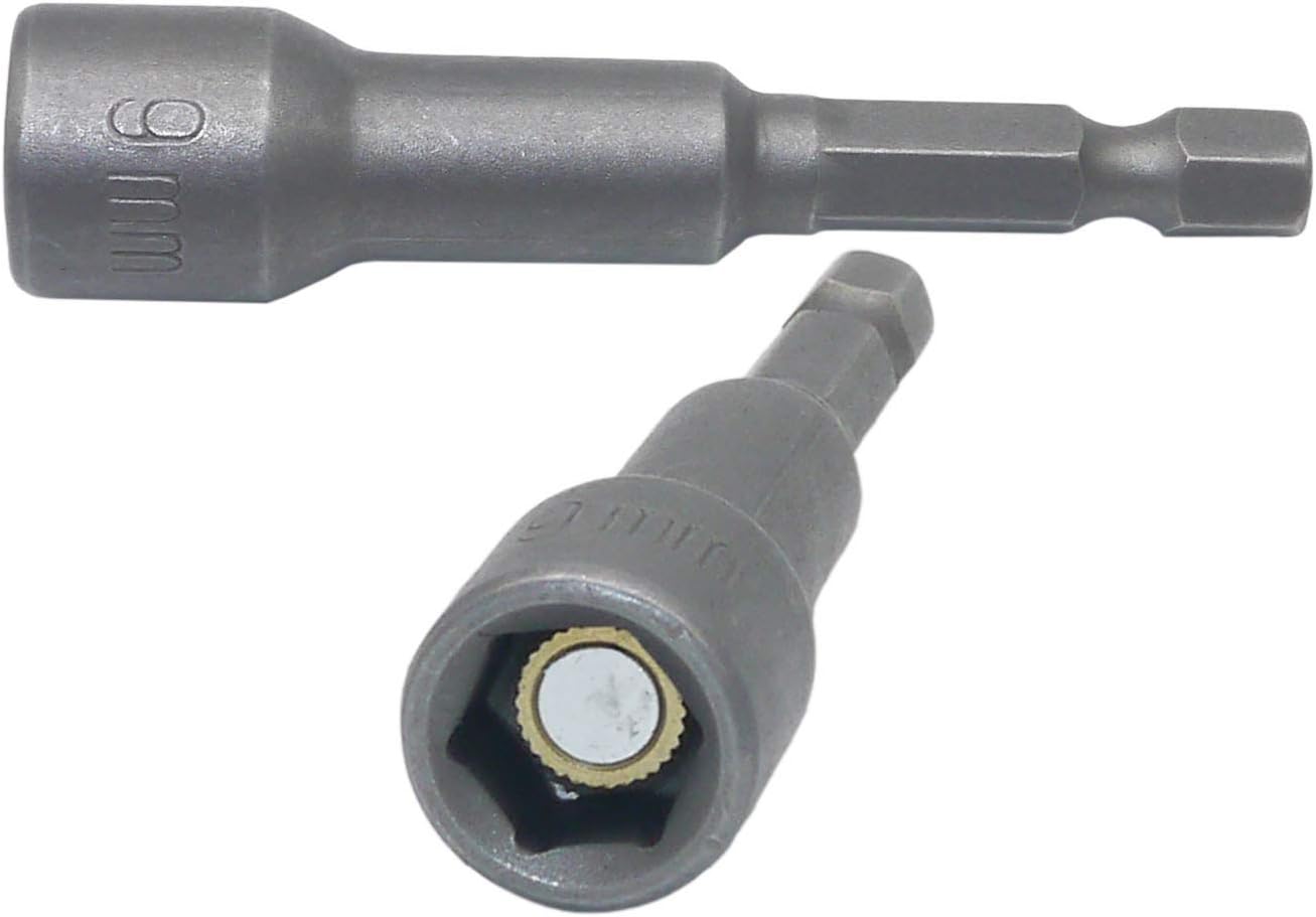 9mm Hex Shank Magnetic Nut Driver Power Screw Drill Bits Socket Wrench Tools 2Pcs