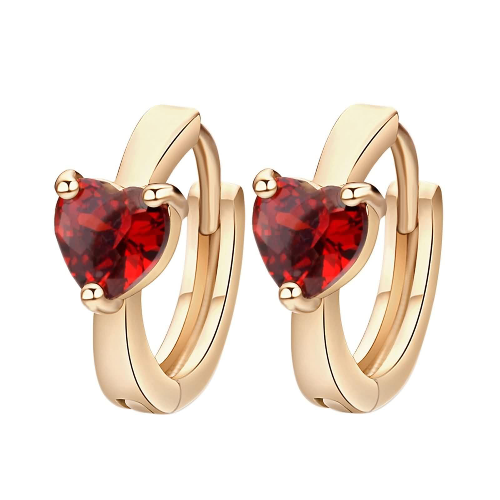 AMDXD Pendientes de oro amarillo Au750 de 18 quilates para mujer, joyas de oro auténtico, pendientes de aro con moissanita, corte de corazón, pendientes de oro de 18 quilates para mujer pequeños
