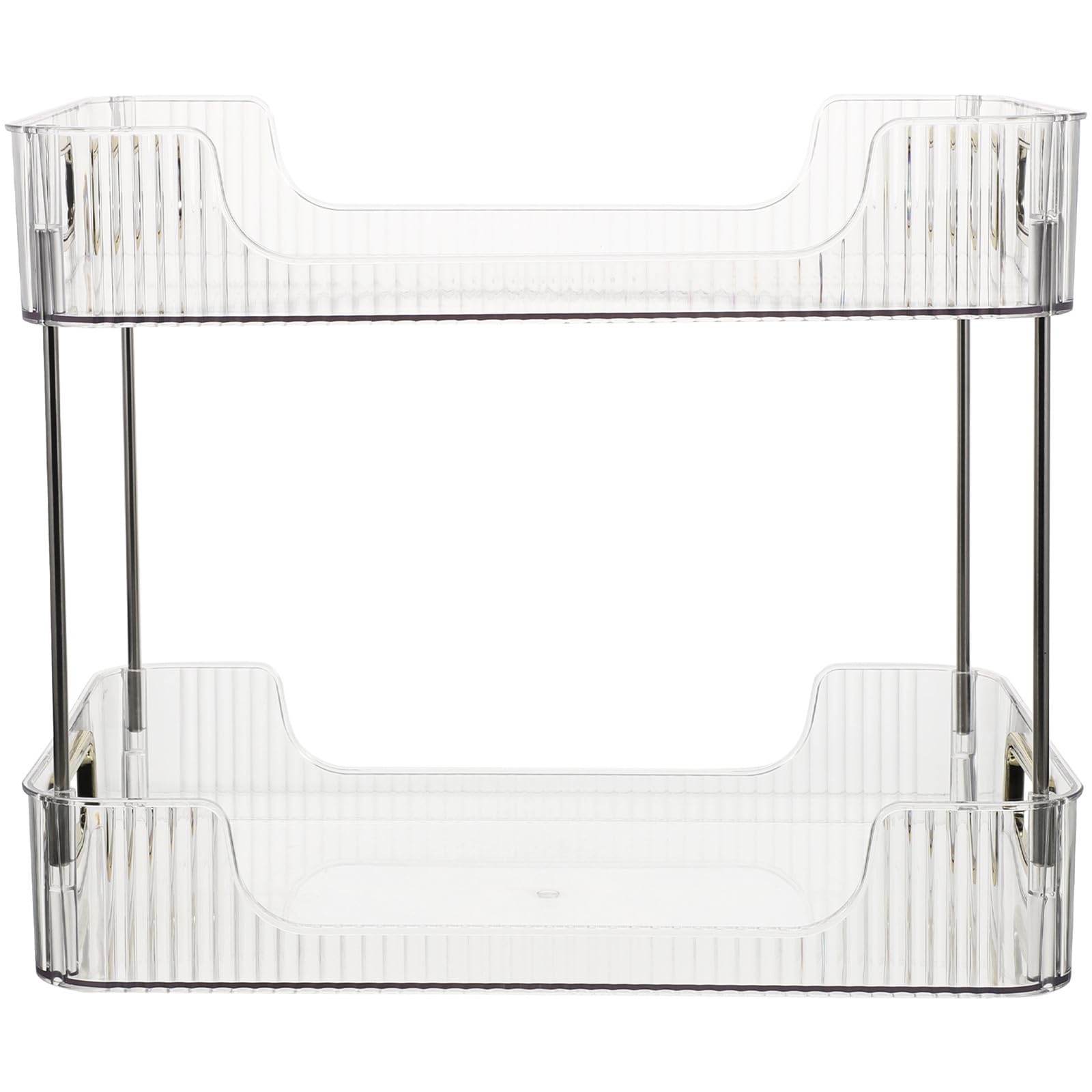 Kichvoe Organizer da Bagno da Appoggio a 2 Livelli, Scaffale Espositivo Trasparente per Cosmetici, Ripiano Doppio Salvaspazio per Articoli da Toeletta e Accessori Bagno, per Piano Lavabo