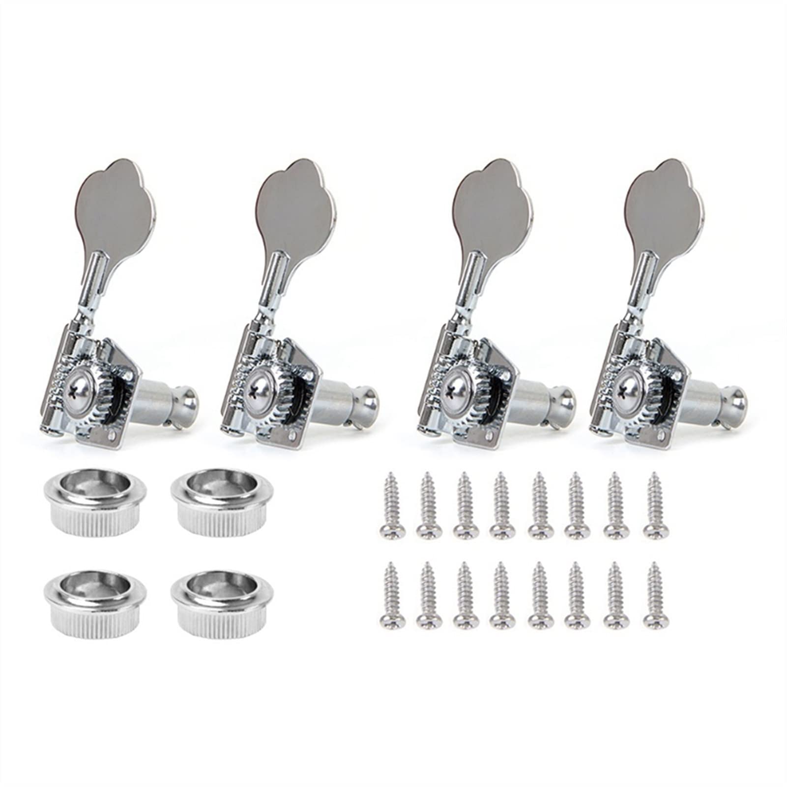 Stimmwirbel Gitarrensaiten 4 Stücke Gitarre Tuning Pegs Elektrische Bass Tuner Peg Guitar Offene Ausrüstung Tuning Pegs Maschinenköpfe Silber