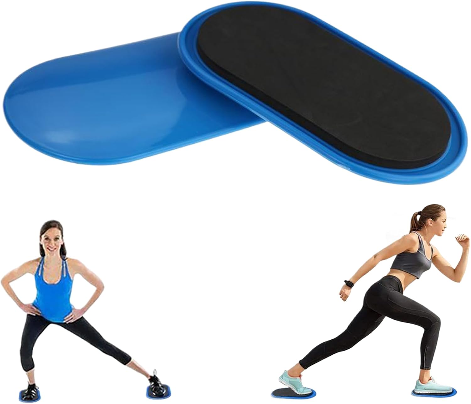 Exercise Sliders, 2PCS 9.3x5.3 Inch Workout Sliders Disc, Non Slip Core, Reusable Sliding Discs for Exercise, Pilates, Gym, Fitness.