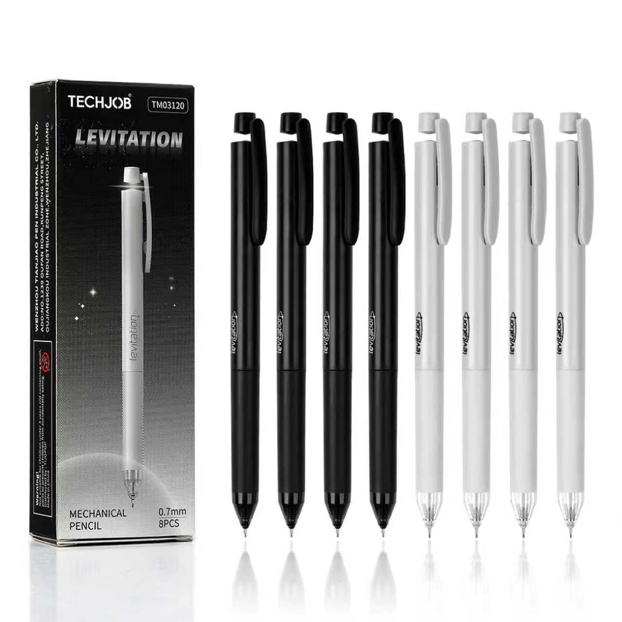 Druckbleistift-Set, 8-teilig, mittlere Spitze (0,7 mm), einzigartiges Schwebe-Design mit Stiftkappe, Druckbleistifte – Zubehör für den Schulanfang, Notizen, Lehrerbedarf, Bürobedarf