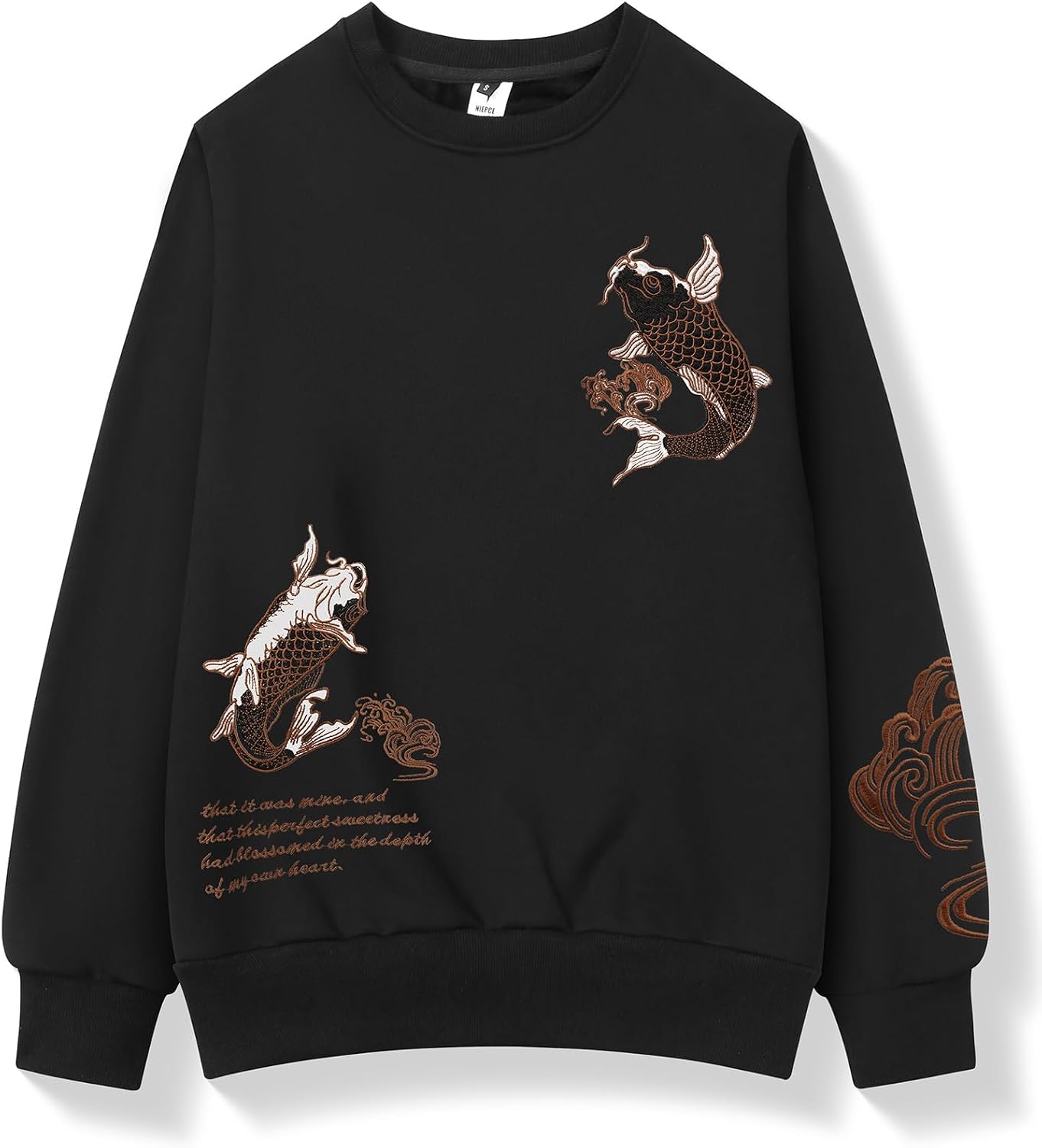 Niepce Inc Japanese Streetwear Men's Embroidered Graphic Crewneck Sweatshirt