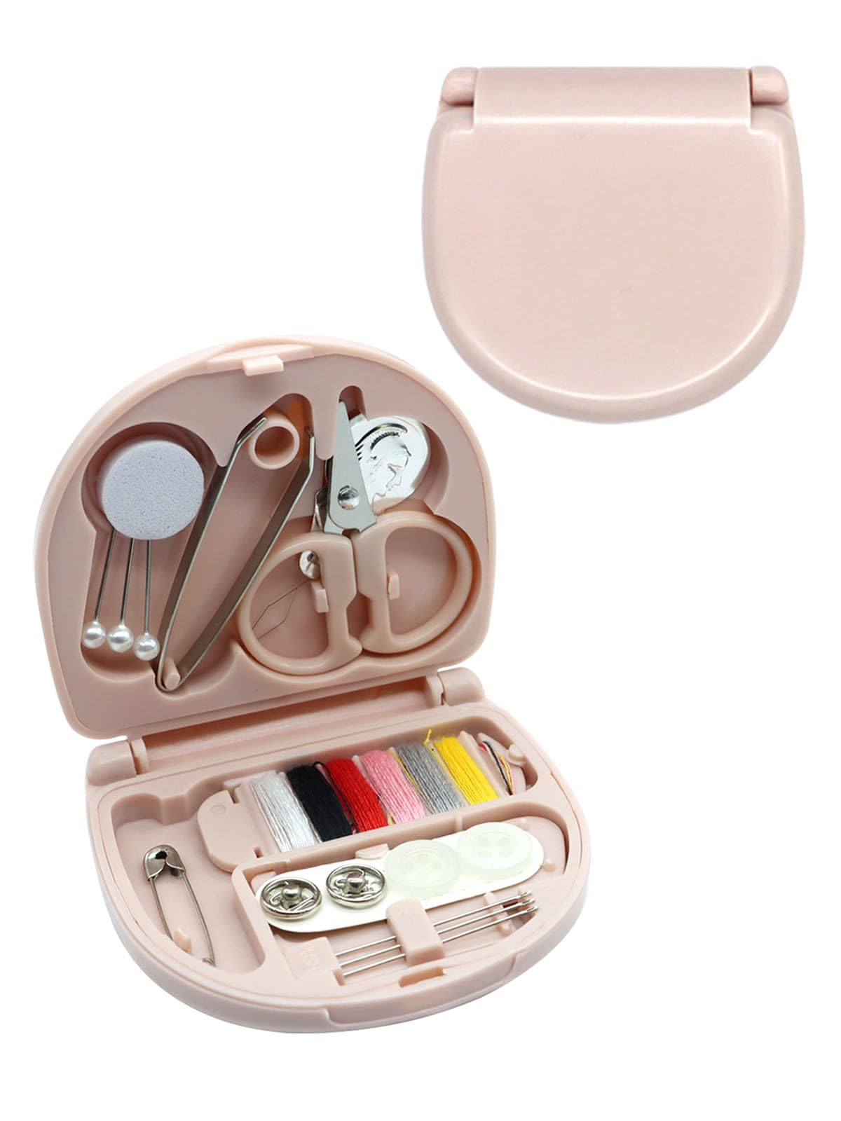 Mini Sewing Kit,Small Travel Size Emergency Pocket Sewing Kit with Buttons,Threads,Scissors,Needles Portable DIY Supplies Needle and Thread Set for Beginner Little Plastic Box