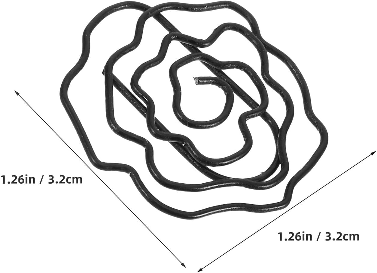 Yardwe 50pcs Rose Flower Paper Clips Novelty Decorative Binder Clips for Wedding Planner Tabs Document Notes Office Supplies image 2