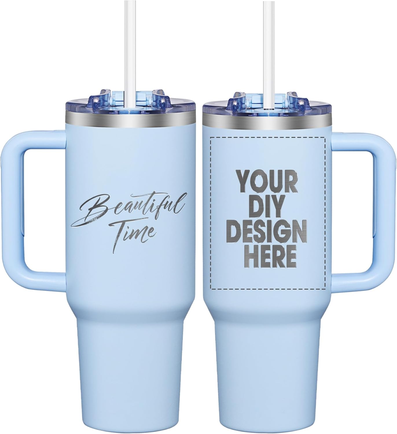 Personalized Custom Tumbler with Laser Engraving Logo Text 40oz Stainless Steel Tum...