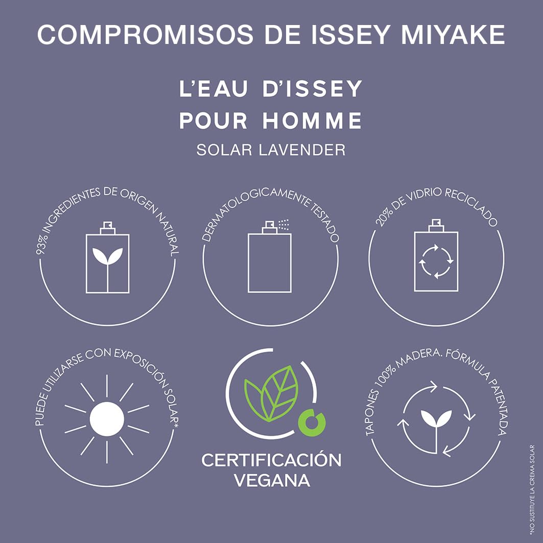 Issey Miyake - L'Eau d'Issey pour Homme Solar Lavender Eau de Toilette Intense - Perfume de hombre con notas Lavanda, madera de sándalo y pimienta de Sichuan - Disponible en varios tamaños