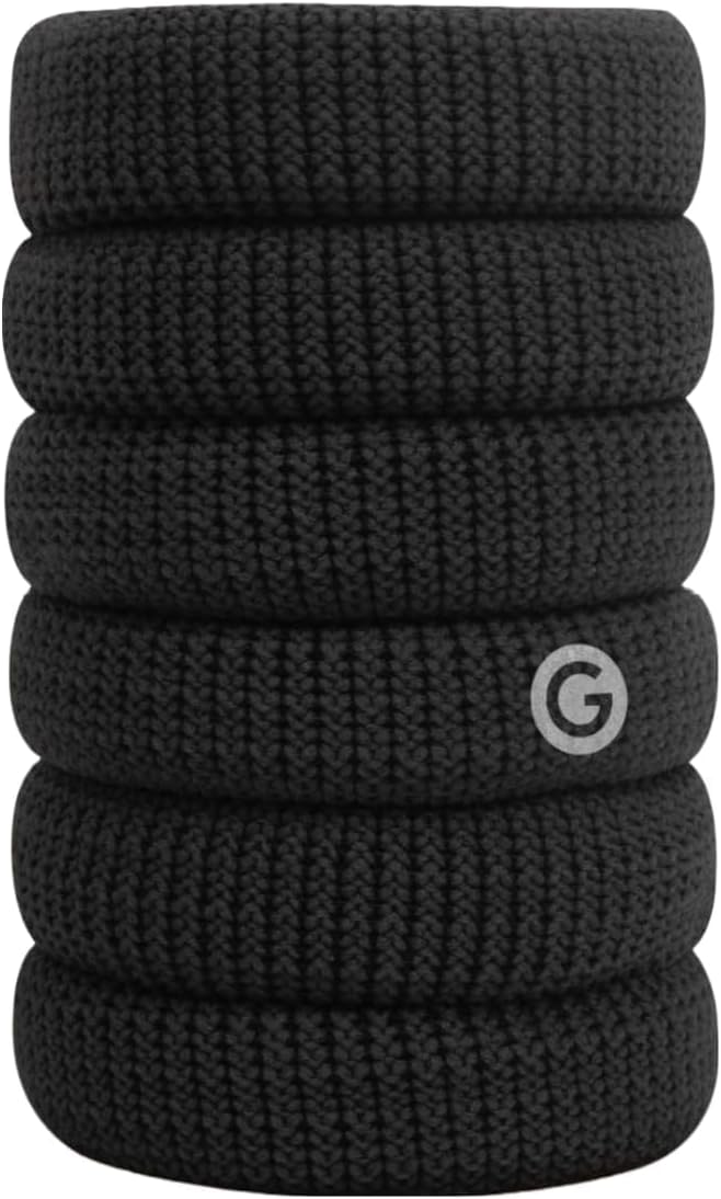 GIMME Bands Thick Fit Hair Ties | No Break Microfiber Thick Hair Elastics | Firm Yet Gentle Hold with No Snagging, Dents, or Breakage | Black Onyx