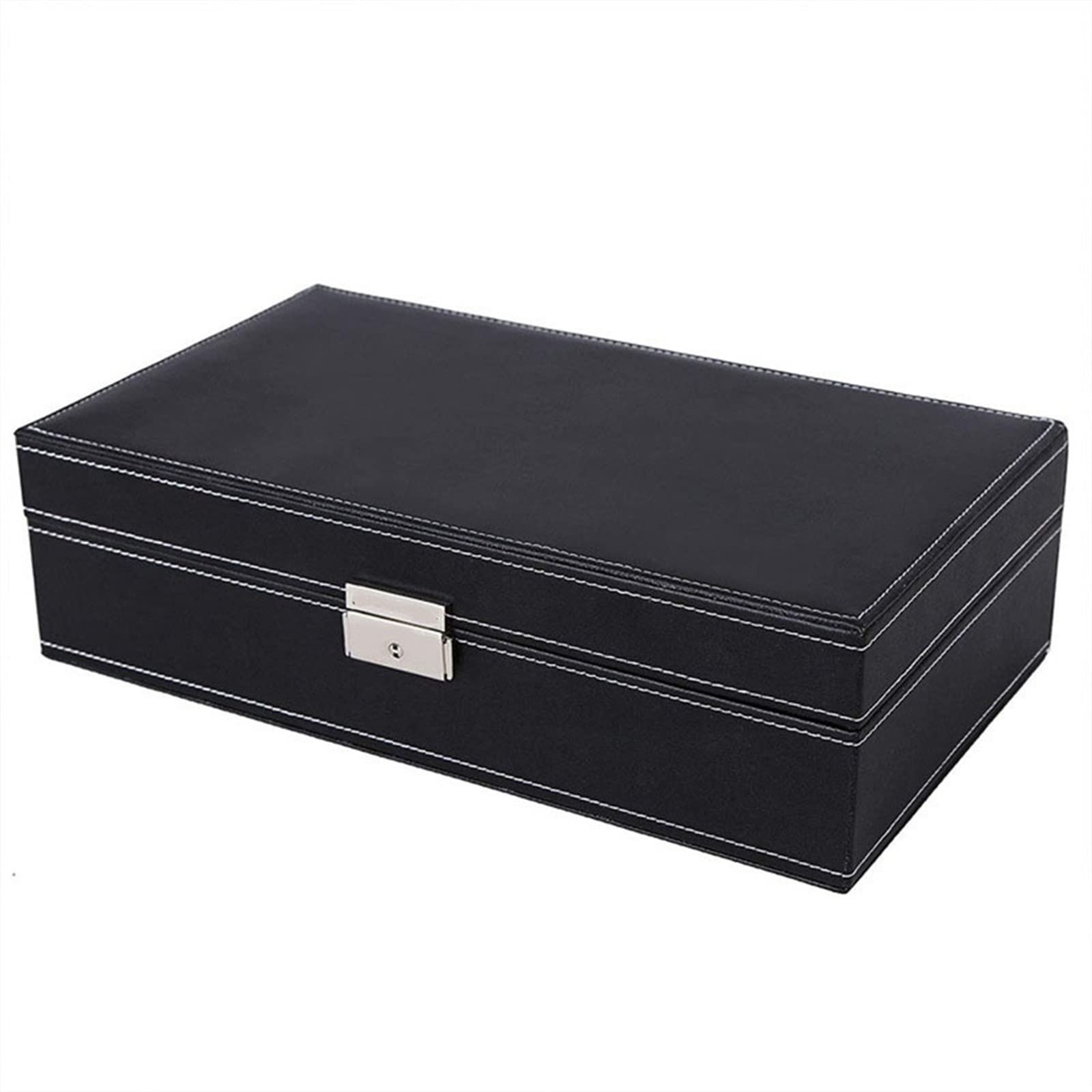 Joyero Caja de Joyería Estuche para Almacenamiento Mujeres Hombres Classic 8 Slots Watch Box Holder Collar Pendientes Pulsera Bloqueable Joyería Display Storage Organizer Case Bandeja Hogar Decorativa