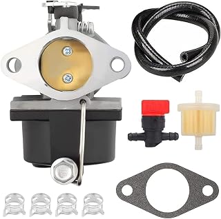 ZAMDOE Vergaser-Kit für Tecumseh 640065A 640065 OV358EA OVH135 OHV110 OHV115 OHV120 OHV125 OHV130 50–654 13–15 PS Rasenmäher mit Motor, mit Dichtung Kraftstoffleitung