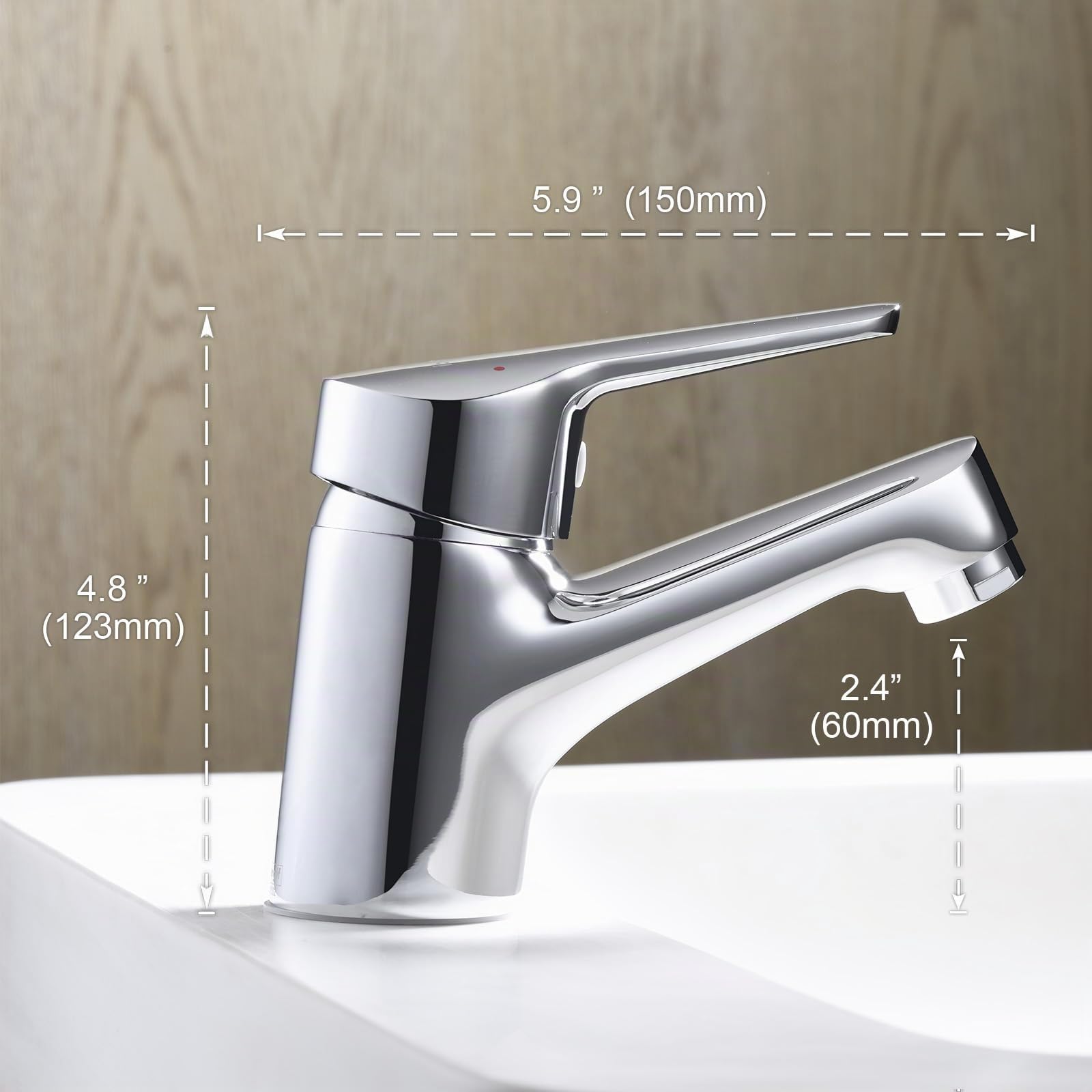 Ibergrif mitigeur salle de bain en laiton chromé | Connexion G trois huit, eau chaude et froide, design moderne