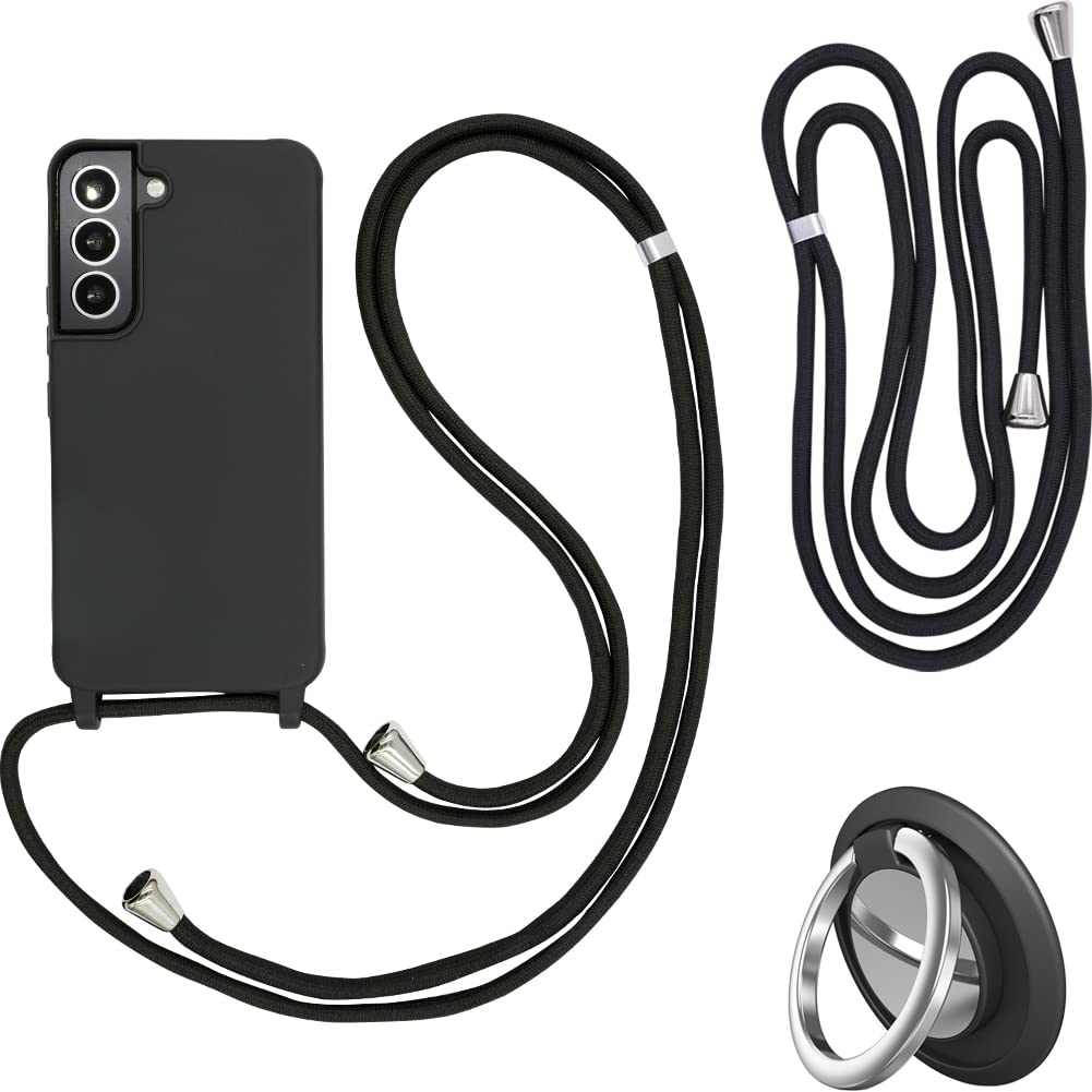 Sadaaga Crossbody Phone Case with Strap for Samsung Galaxy S22, Phone Lanyard Holder for around the Neck, Phone Neck Holder, Lanyard Phone Case with Crossbody Phone Strap and Phone Ring Holder Stand