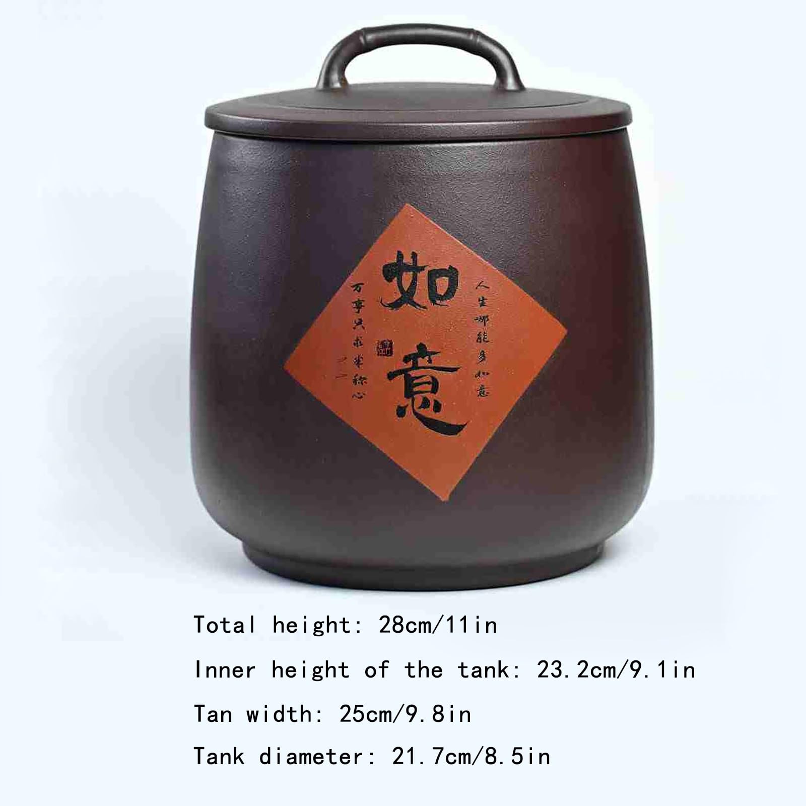 Reisaufbewahrungsbehälter aus Keramik, Reiseimer im chinesischen Design, großer smittelaufbewahrungsbox (7,5 kg), Lebensmittelspender, Getreidevorratsbehälter, Massenlebensmittelaufbewahrung