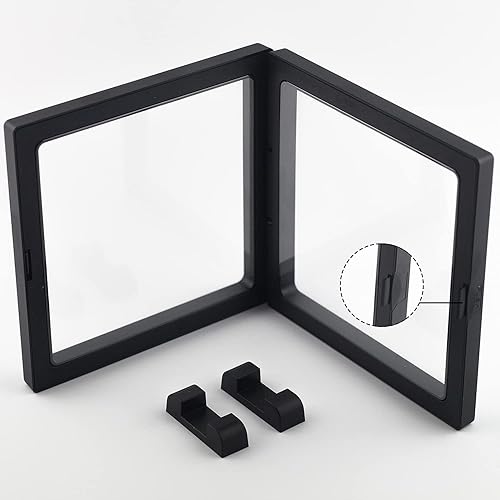 Miniatura 3 de 2 vitrinas flotantes 3D de 7 x 7 x 0.8 pulgadas, vitrina de monedas para monedas de desafío militar, medallón AA