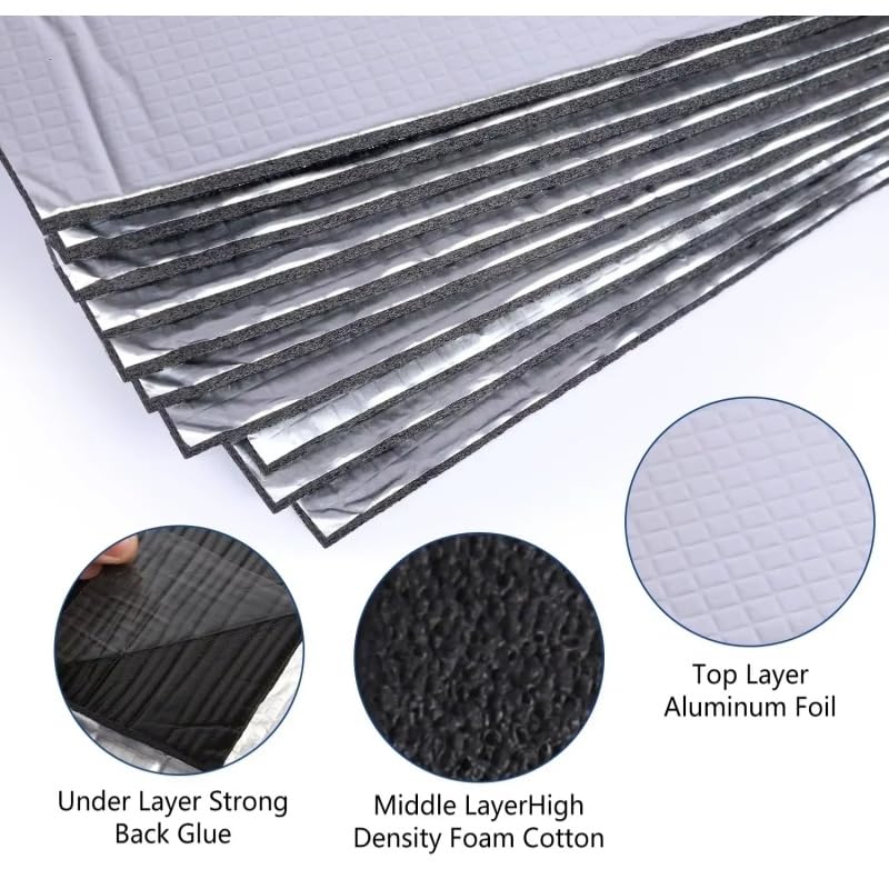 Tappetini Isolanti per Auto Compatibile con Opel Manta 2021, Pannello Isolante Termico Adesivo Impermeabile Auto Accessori,15pcs