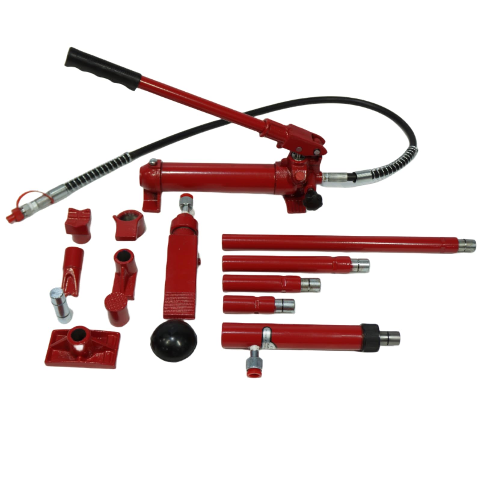 GarveeTech 10 Ton Porta Power Kit - 15-pcs Hydraulic Ram, Auto Body Frame Repair, 22,000 lbs Capacity, Carrying Case, Red