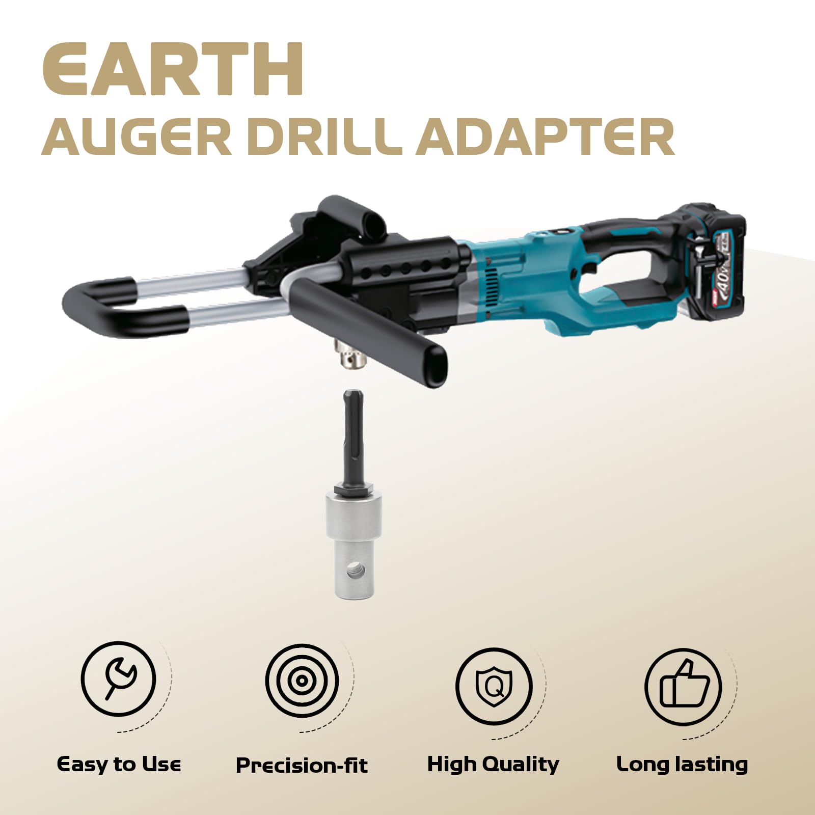 Earth Auger Drill Adapter for 1/2" SDS Plus Corded Cordless Drill — Amazon image 3