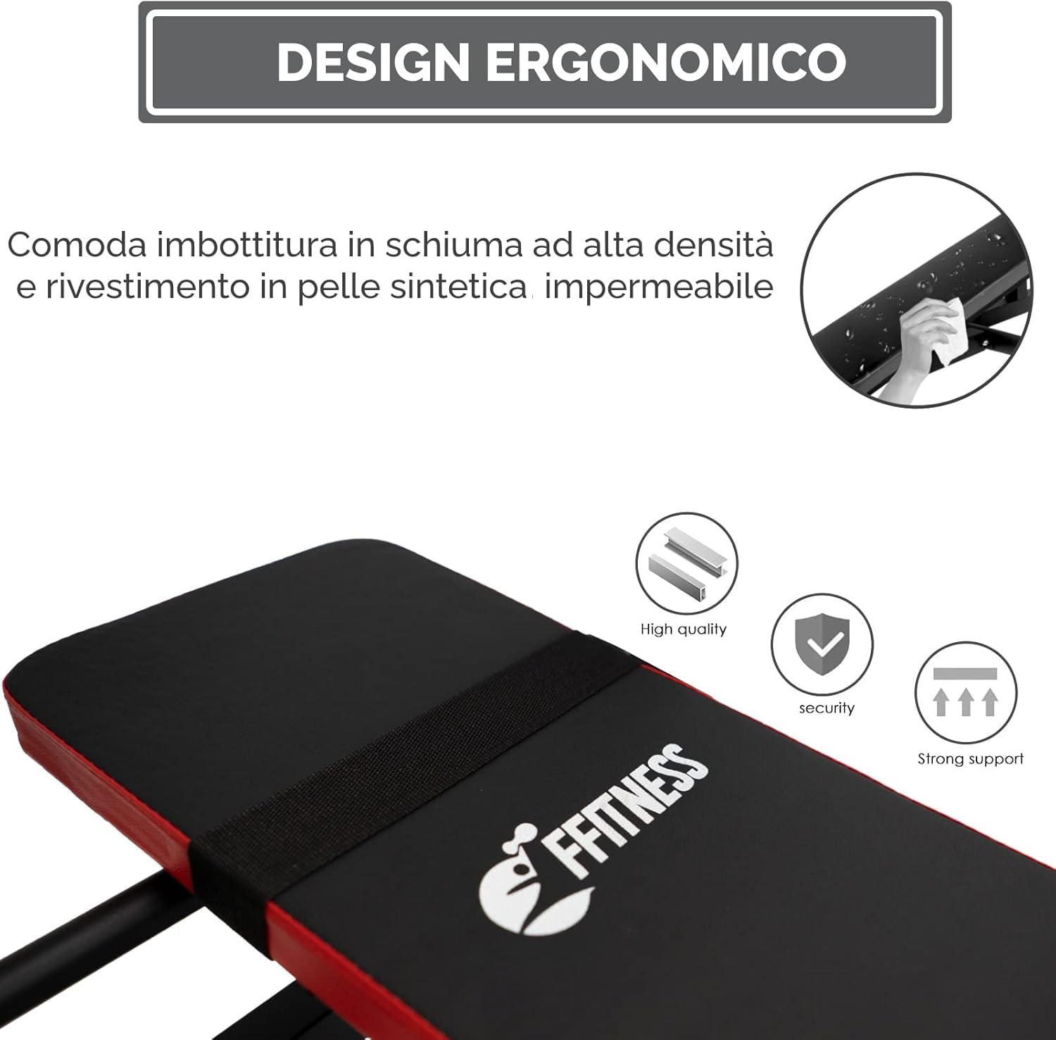 PANCA PESI PIEGHEVOLE REGOLABILE: PANCA PIANA PER PALESTRA CON SUPPORTO BILANCIERE E RACK MULTIFUNZIONALE PER SOLLEVAMENTO PESI