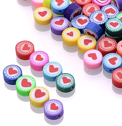 Miniatura 4 de PULABO - Cuentas de arcilla con forma de corazón, arco iris, hongo y amor, cuentas espaciadoras para hacer pulseras, collares, joyas hechas a mano,
