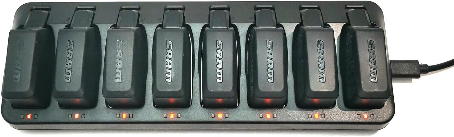TAKWELL 8-Port Battery Charger for SRAM AXS/eTap System, Charge Fast and can Support 8 Batteries at The Same Time, USB-C Input with 5V4A Power Adapter