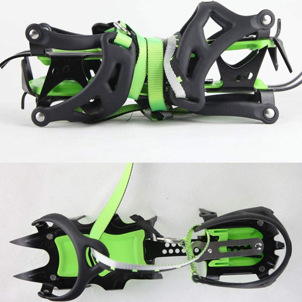 Tentock Crampons d'escalade en Plein Air en Acier Au Manganèse 14 Dents Antidérapantes Couvre-Chaussures Préhenseurs pour Chasse en Alpinisme