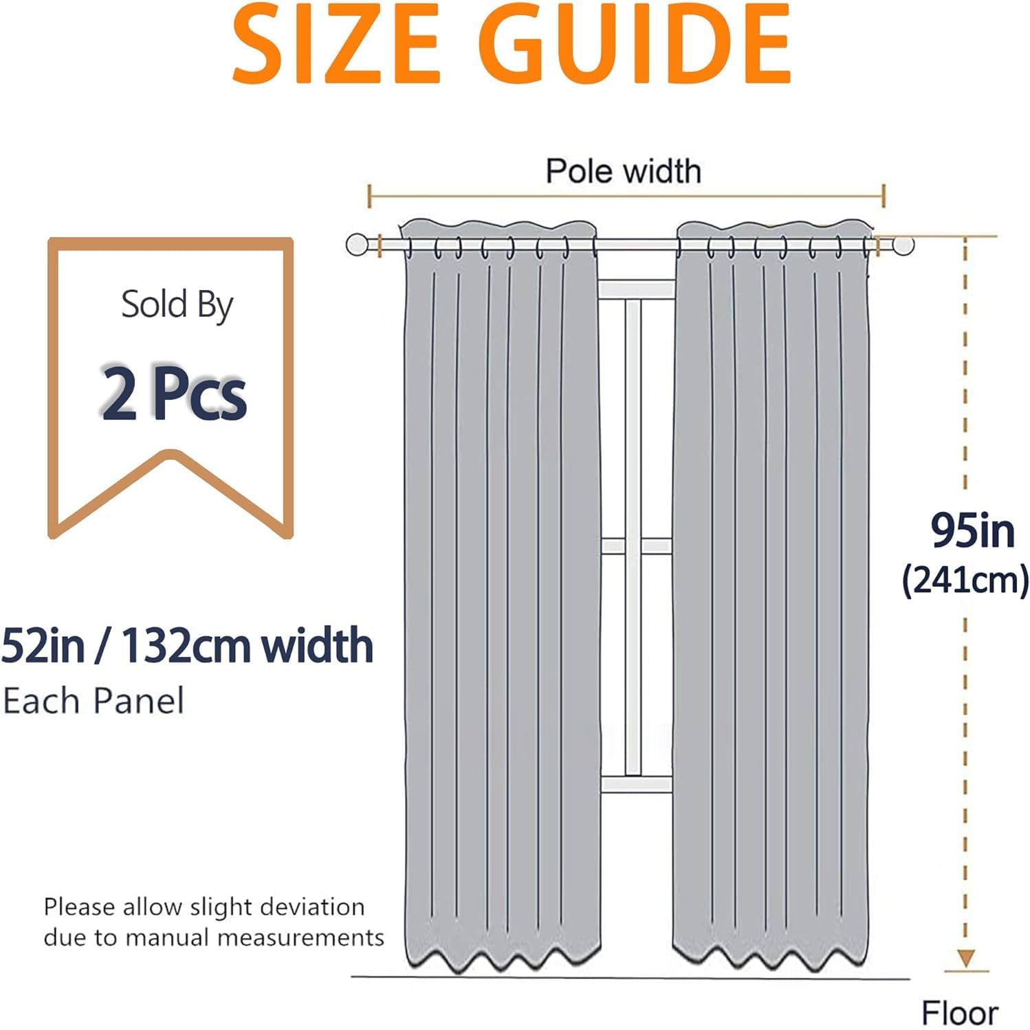 GRALI-DECOR 95 inch Full Blackout Curtains for Bedroom, Waterproof Dusty Proof Thick Linen Drapes, Privacy Protection Panels for Office (52" Wide, Mustard Yellow, 2 Pcs)