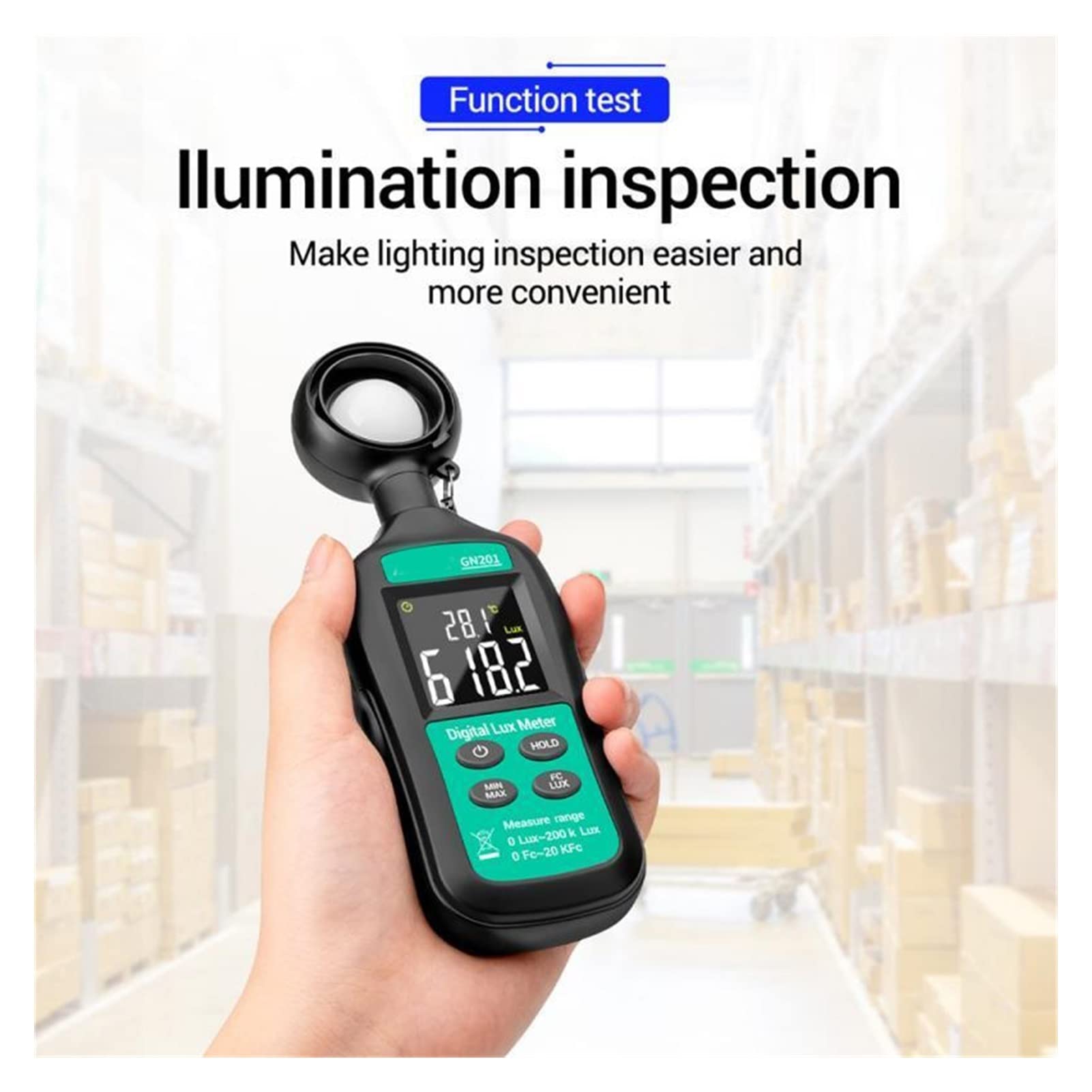 Misuratore di luce, Misuratore di illuminamento UV. Radiometro Palmare Illuminatore del Misuratore di illuminazione Misuratore Digitale Illuminatore Digitale Palmare Ambient Temperatis Meter